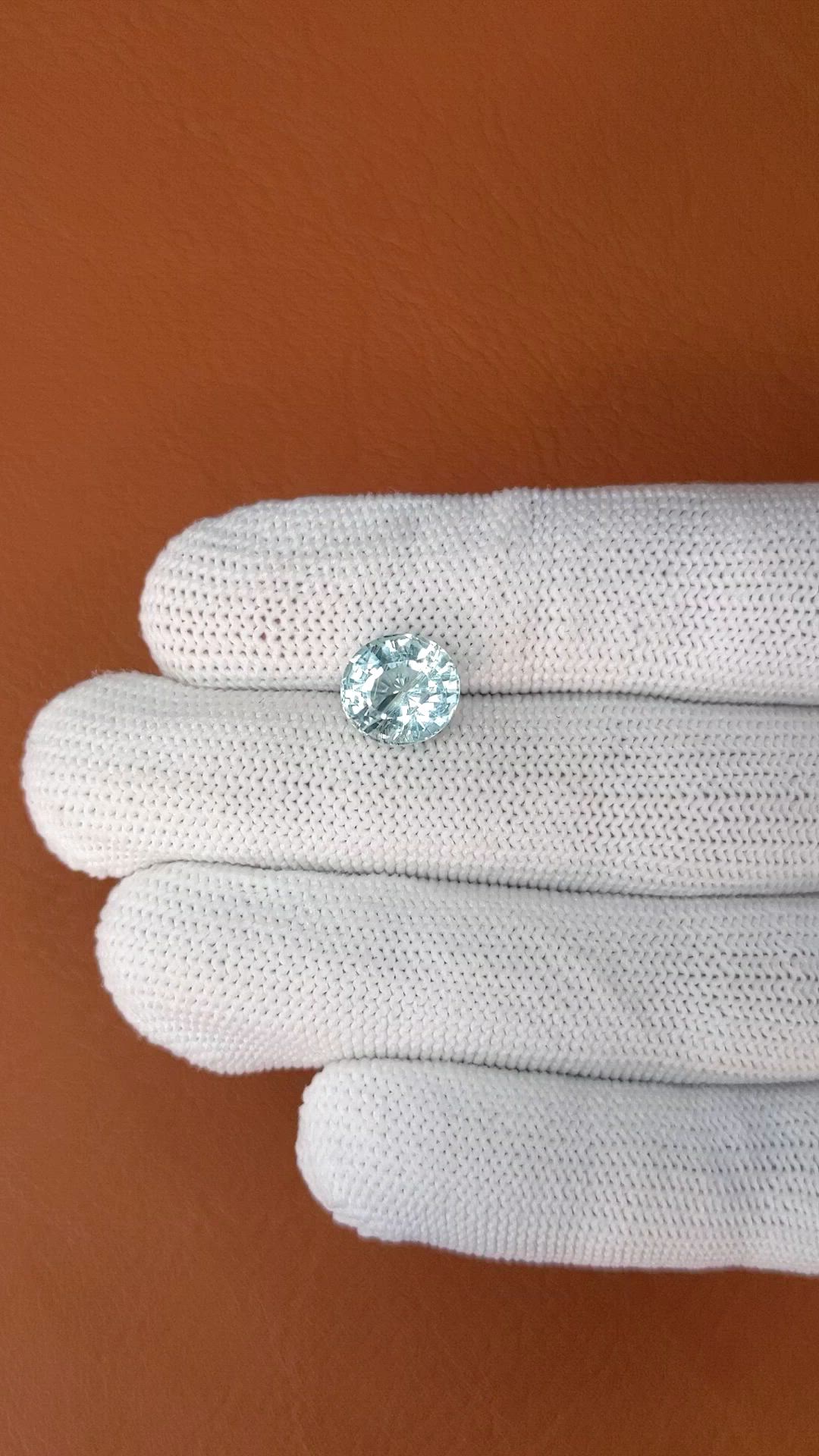3.17 Ct. Greenish Blue Aquamarine from Brazil Size Video