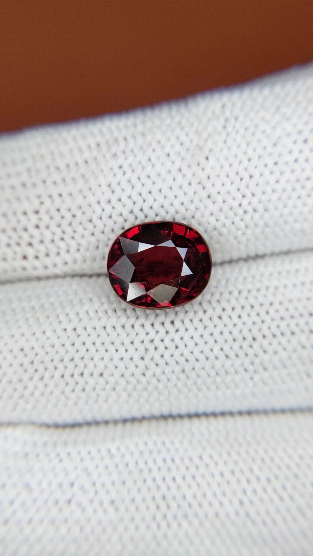 4.36 Ct. Red Garnet from Ceylon (Sri Lanka) Size Video