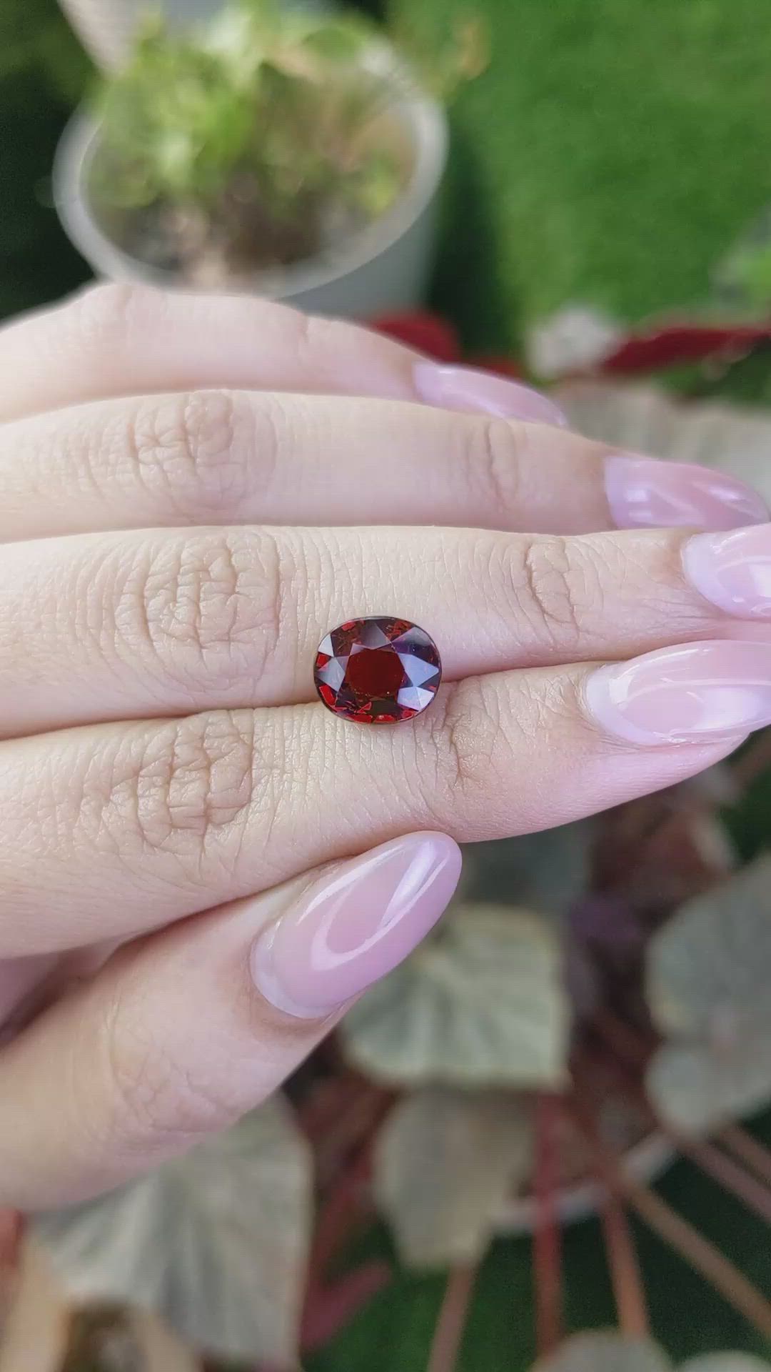 4.36 Ct. Red Garnet from Ceylon (Sri Lanka) Size Video