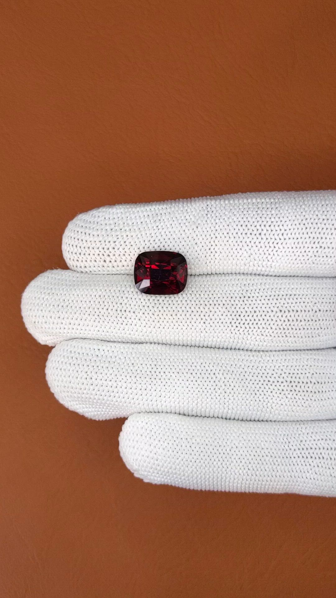 7.17 Ct. Red Garnet from Ceylon (Sri Lanka) Size Video