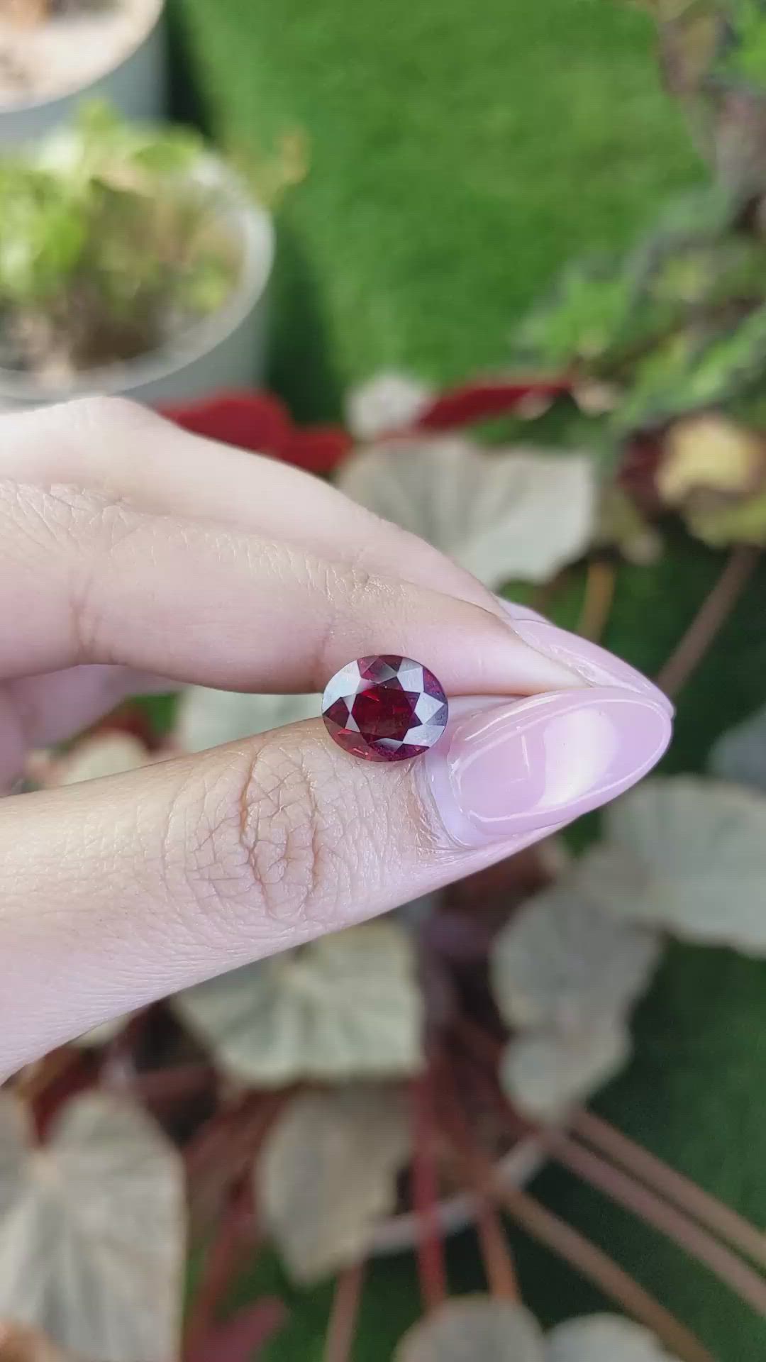 4.63 Ct. Red Garnet from Ceylon (Sri Lanka) Size Video