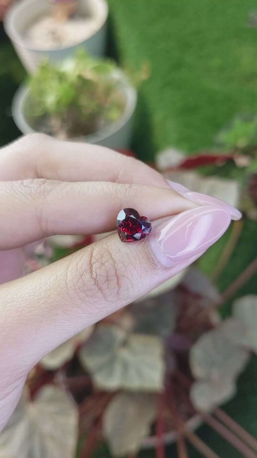 3.05 Ct. Red Garnet from Ceylon (Sri Lanka) Size Video