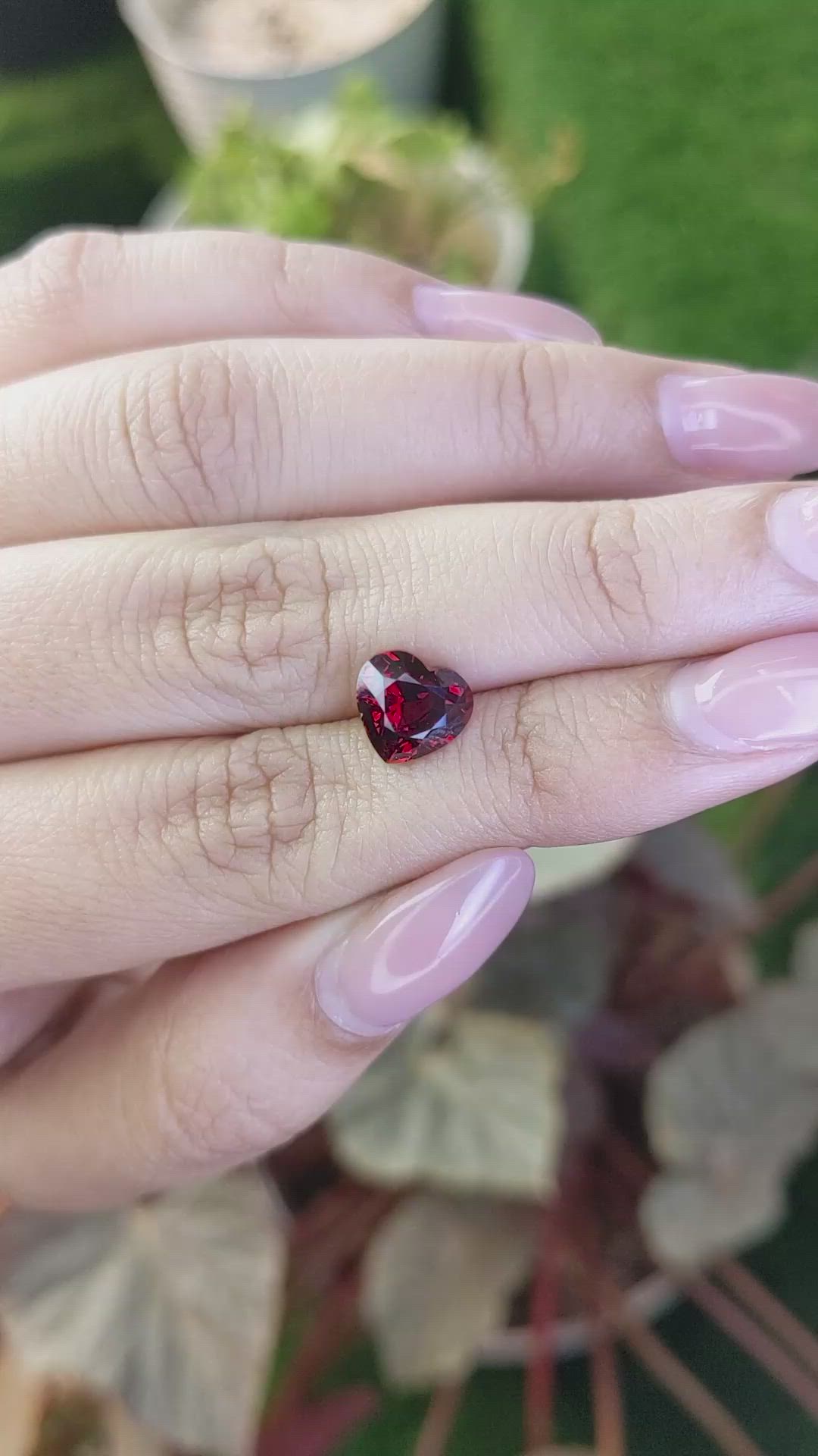 3.05 Ct. Red Garnet from Ceylon (Sri Lanka) Size Video