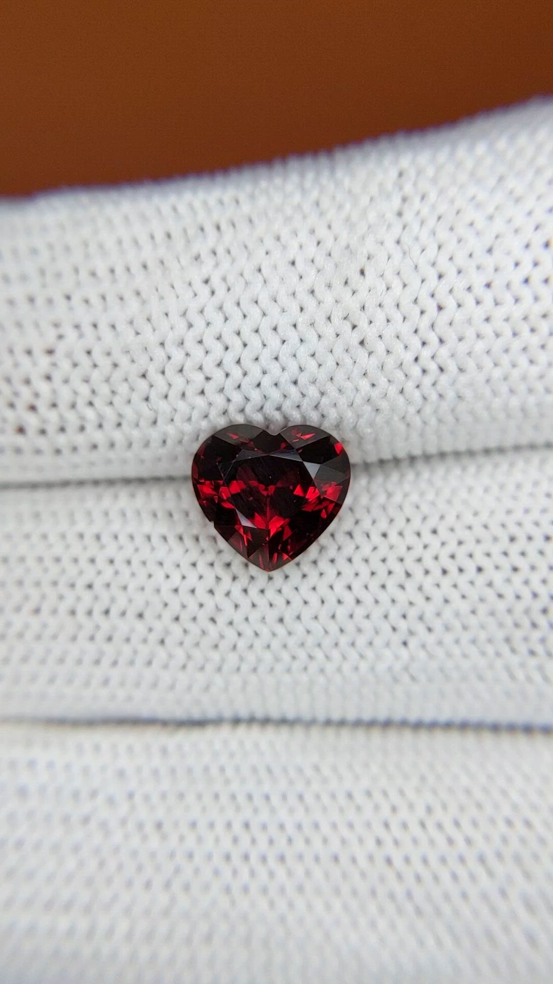 3.05 Ct. Red Garnet from Ceylon (Sri Lanka) Size Video