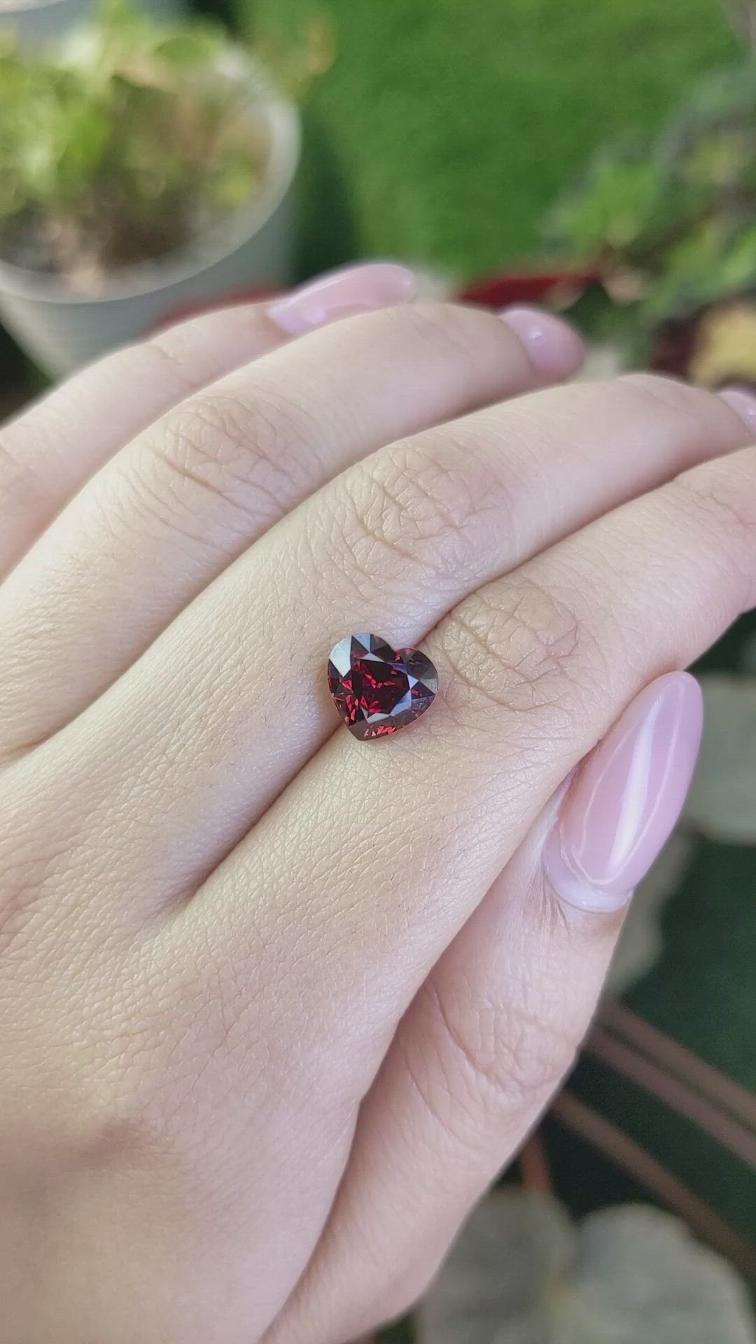 3.05 Ct. Red Garnet from Ceylon (Sri Lanka) Size Video