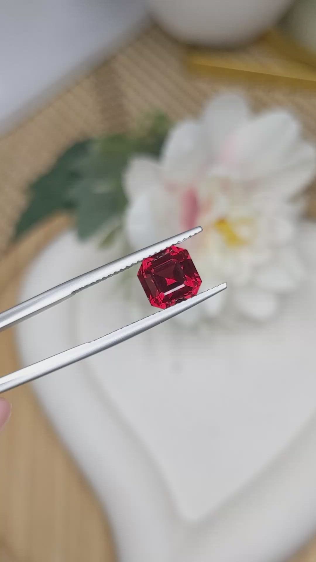 3.33 Ct. Red Garnet from Ceylon (Sri Lanka) Size Video