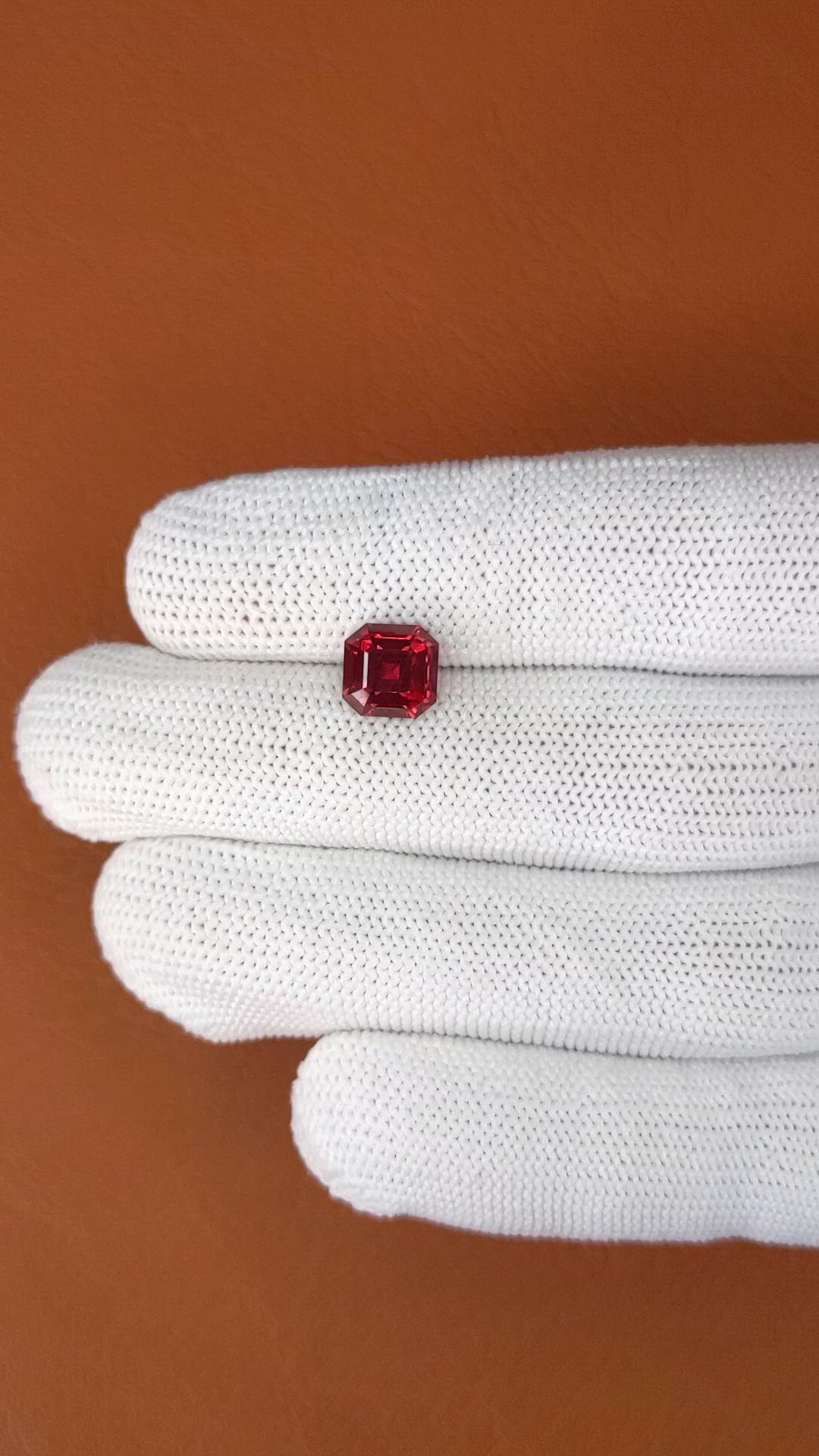 3.33 Ct. Red Garnet from Ceylon (Sri Lanka) Size Video