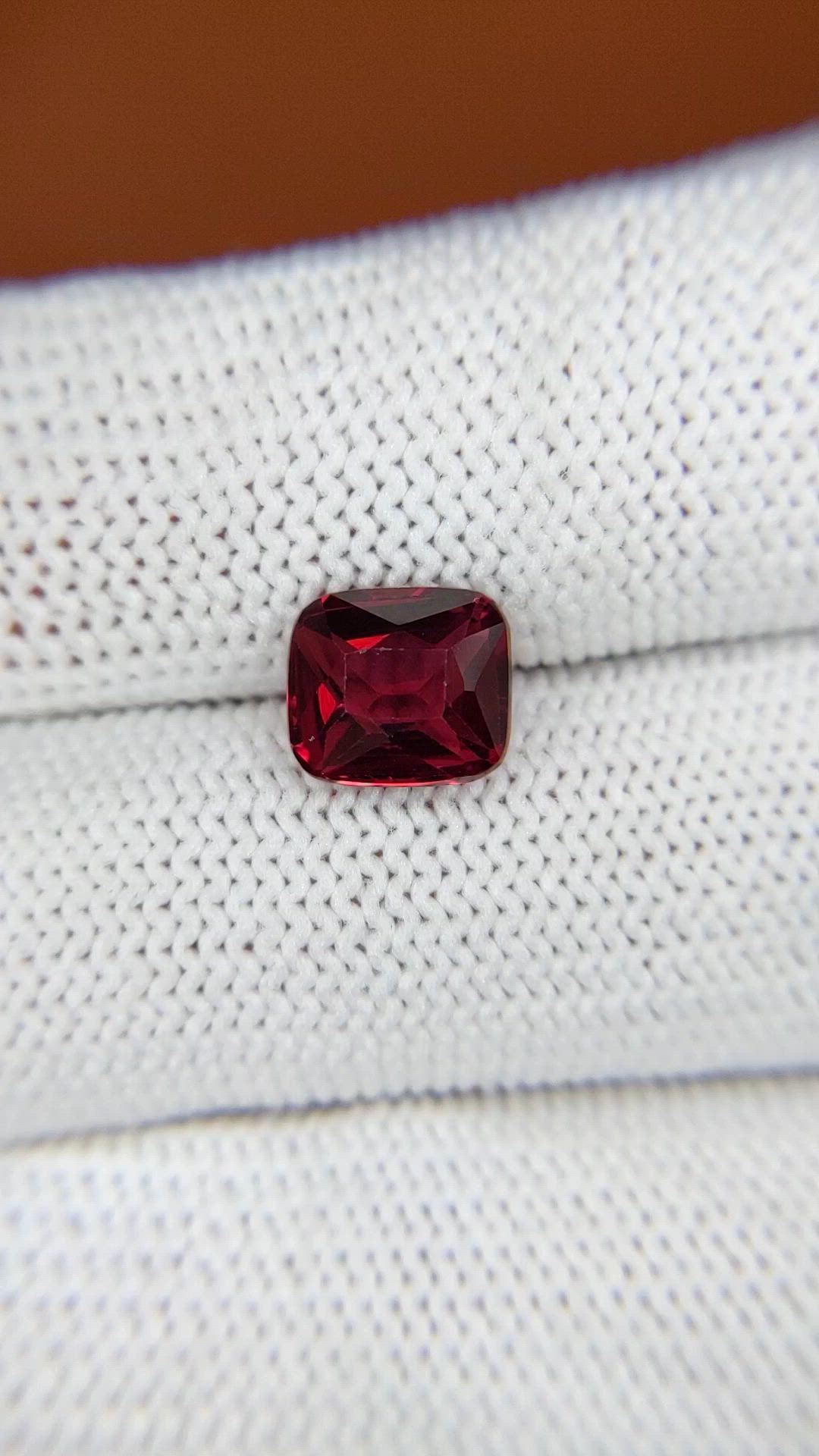 2.73 Ct. Red Garnet from Ceylon (Sri Lanka) Size Video