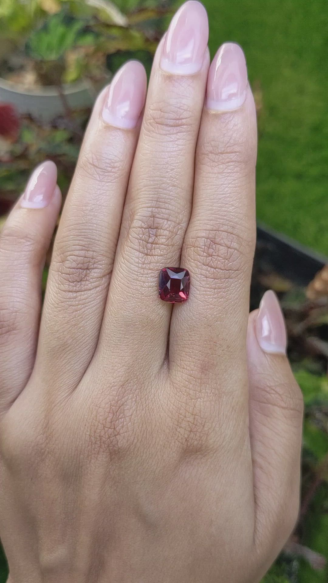 2.73 Ct. Red Garnet from Ceylon (Sri Lanka) Size Video