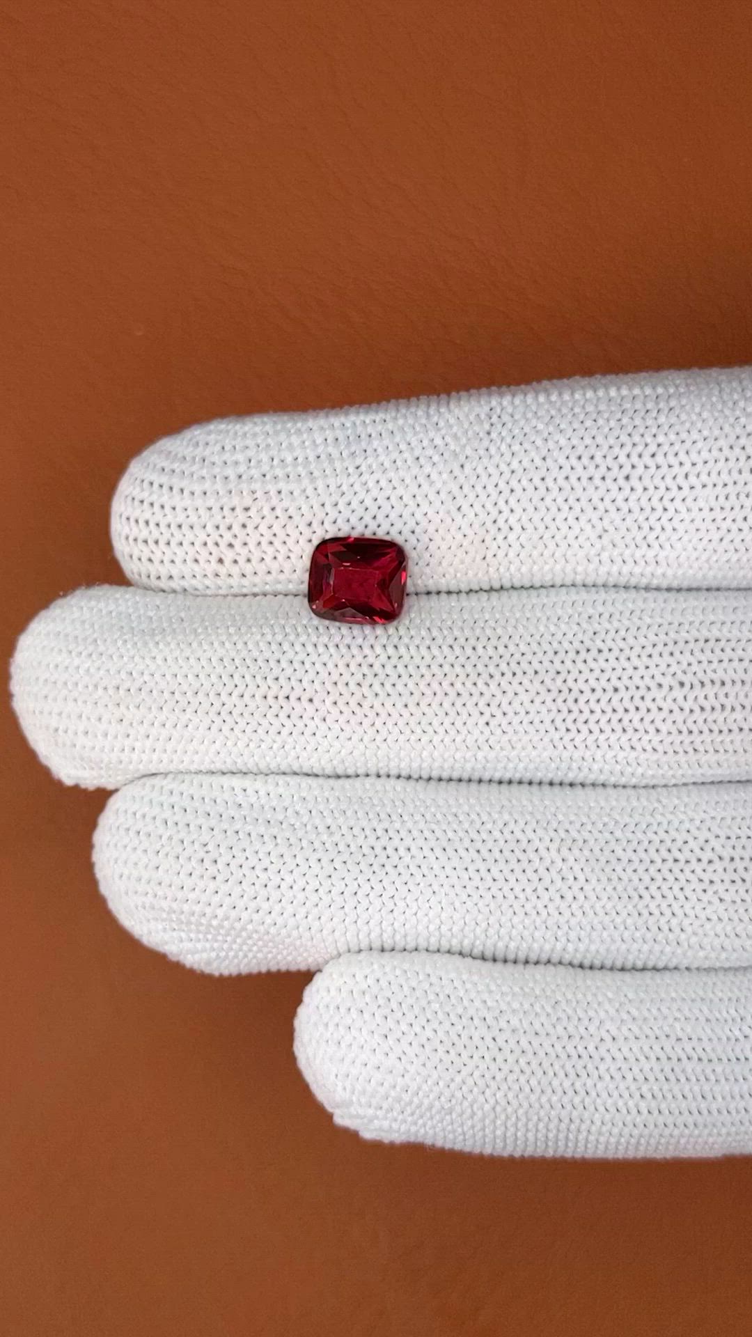 2.73 Ct. Red Garnet from Ceylon (Sri Lanka) Size Video