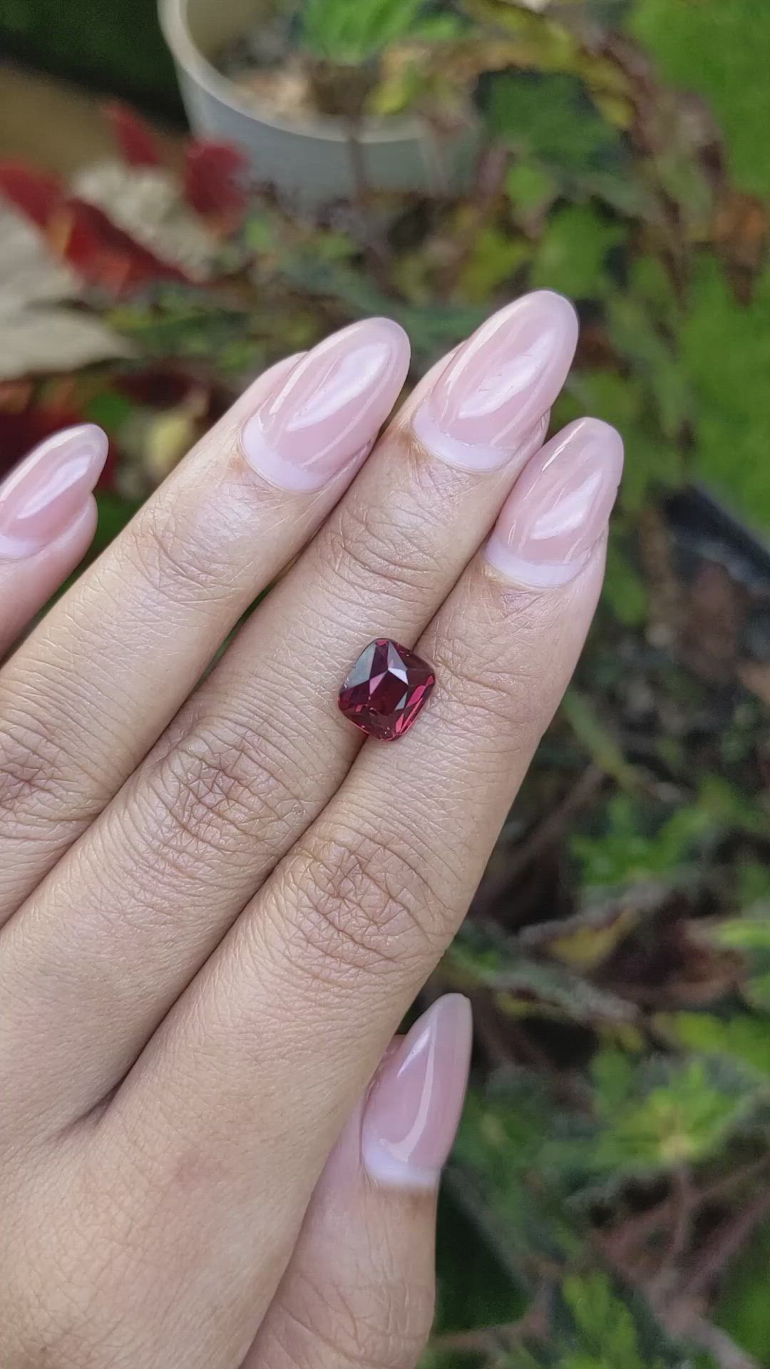 2.73 Ct. Red Garnet from Ceylon (Sri Lanka) Size Video