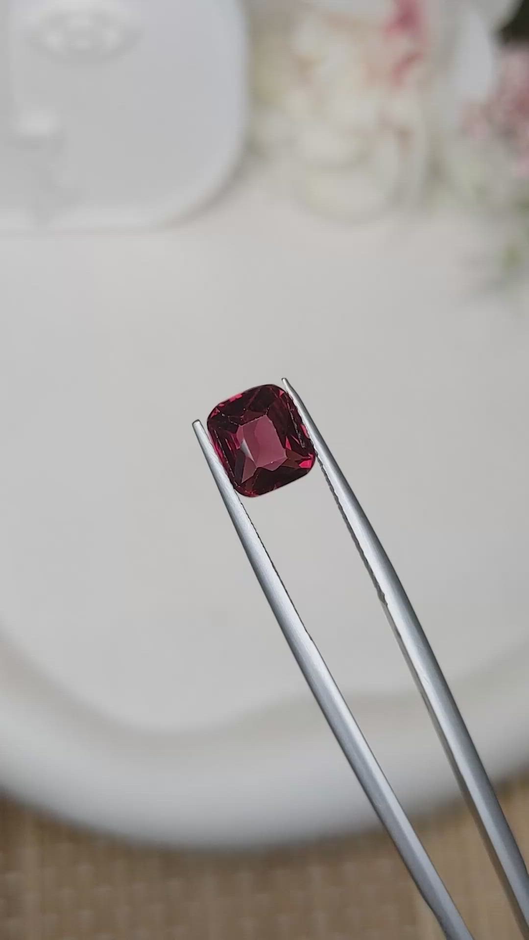 2.73 Ct. Red Garnet from Ceylon (Sri Lanka) Size Video