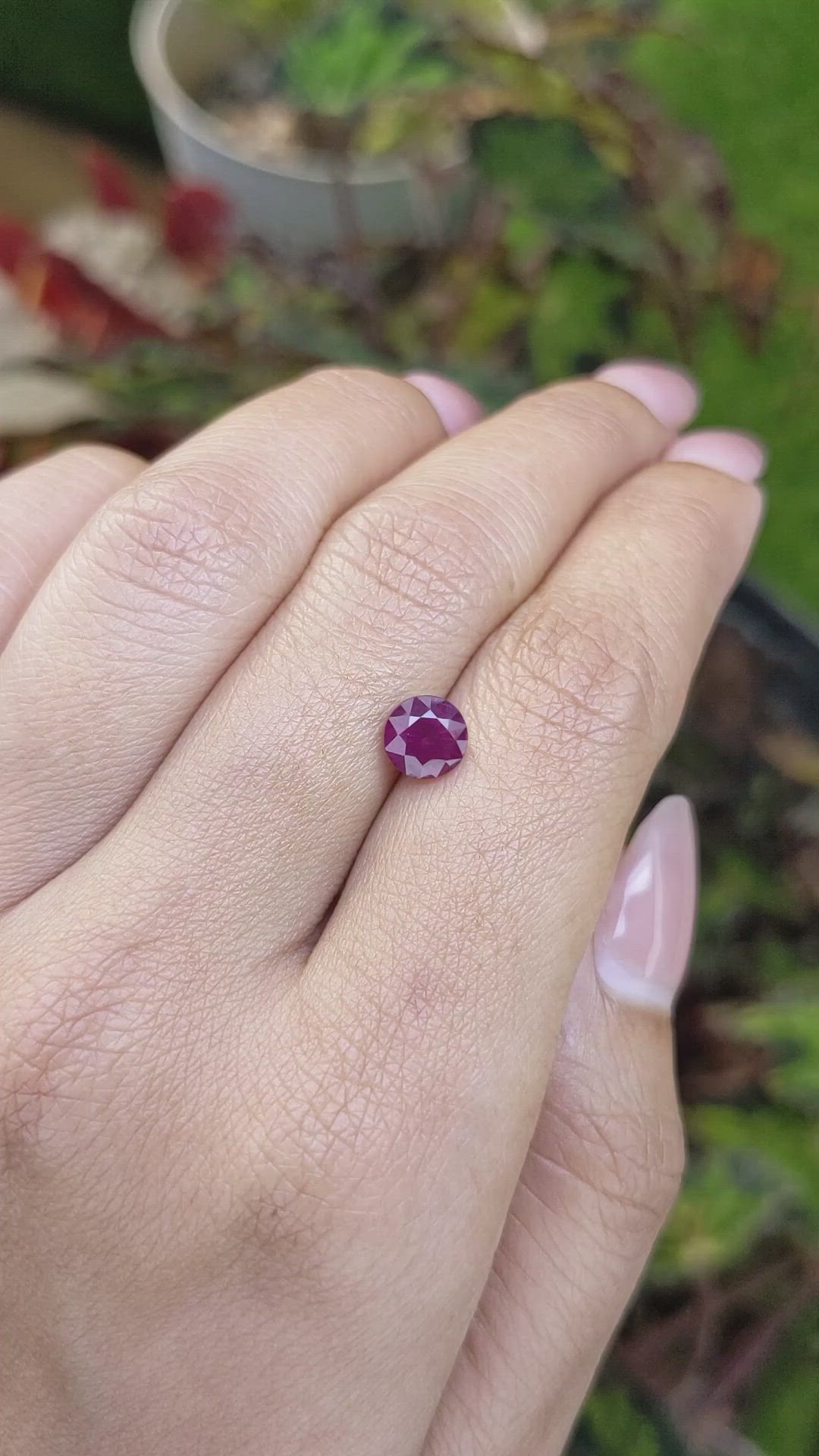 1.40 Ct. Pinkish Purple Garnet from Ceylon (Sri Lanka) Size Video