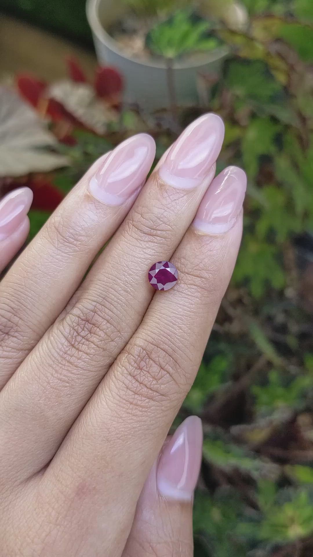 1.40 Ct. Pinkish Purple Garnet from Ceylon (Sri Lanka) Size Video
