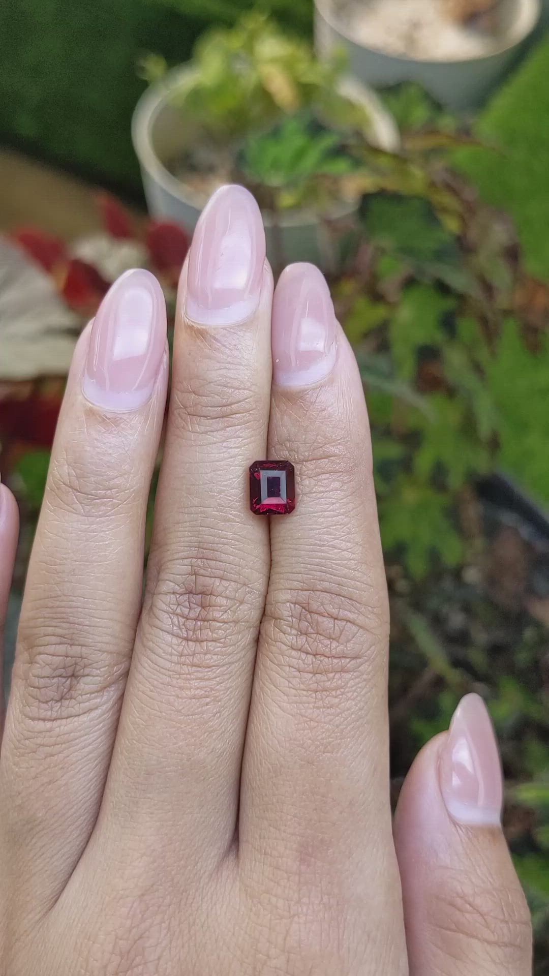 2.26 Ct. Red Garnet from Ceylon (Sri Lanka) Size Video