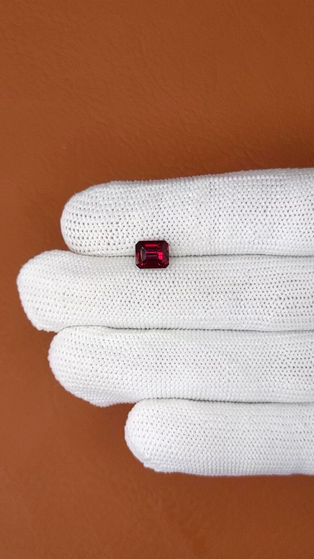 2.26 Ct. Red Garnet from Ceylon (Sri Lanka) Size Video