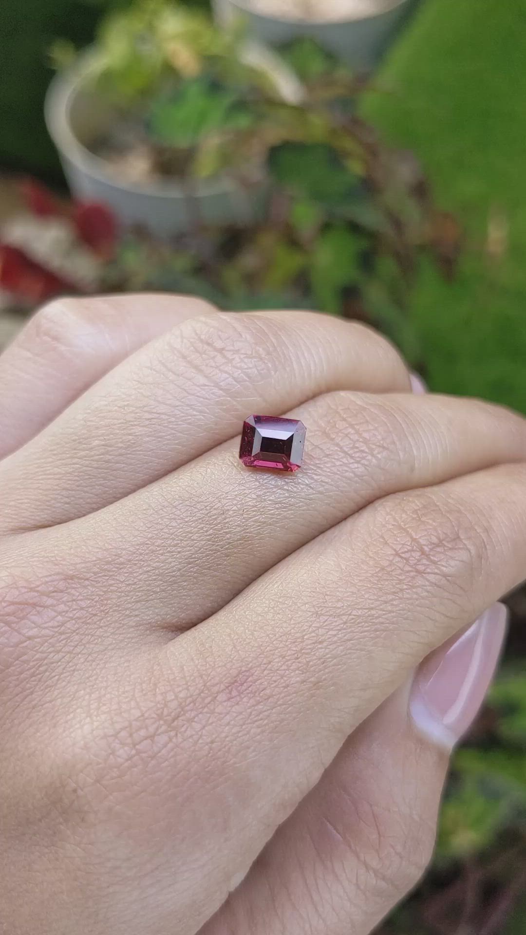 2.26 Ct. Red Garnet from Ceylon (Sri Lanka) Size Video