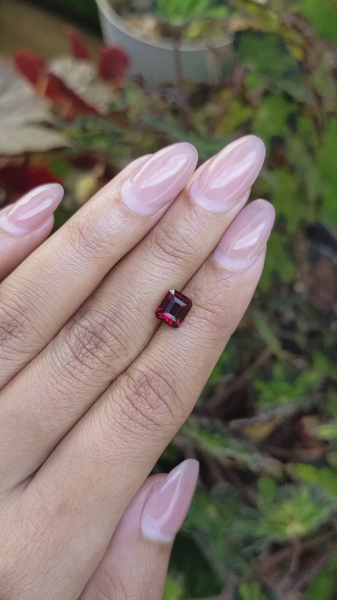 2.26 Ct. Red Garnet from Ceylon (Sri Lanka) Size Video