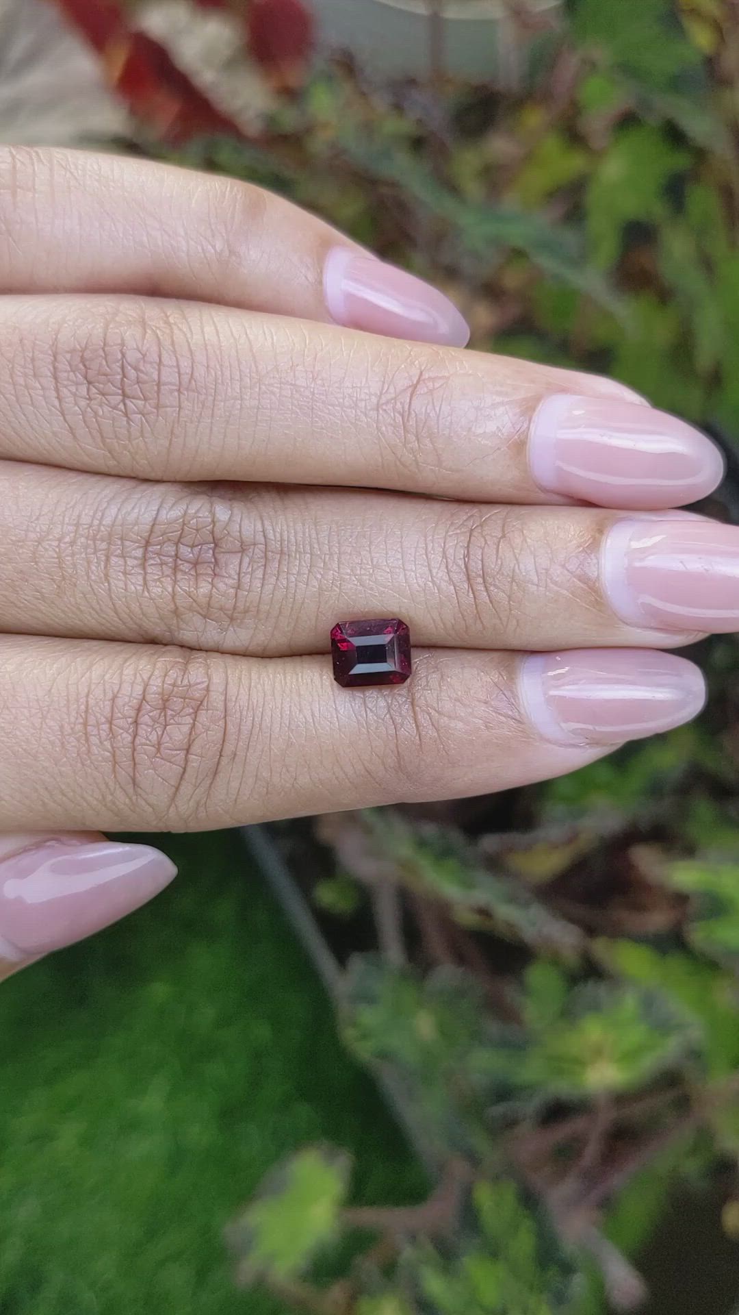 2.26 Ct. Red Garnet from Ceylon (Sri Lanka) Size Video
