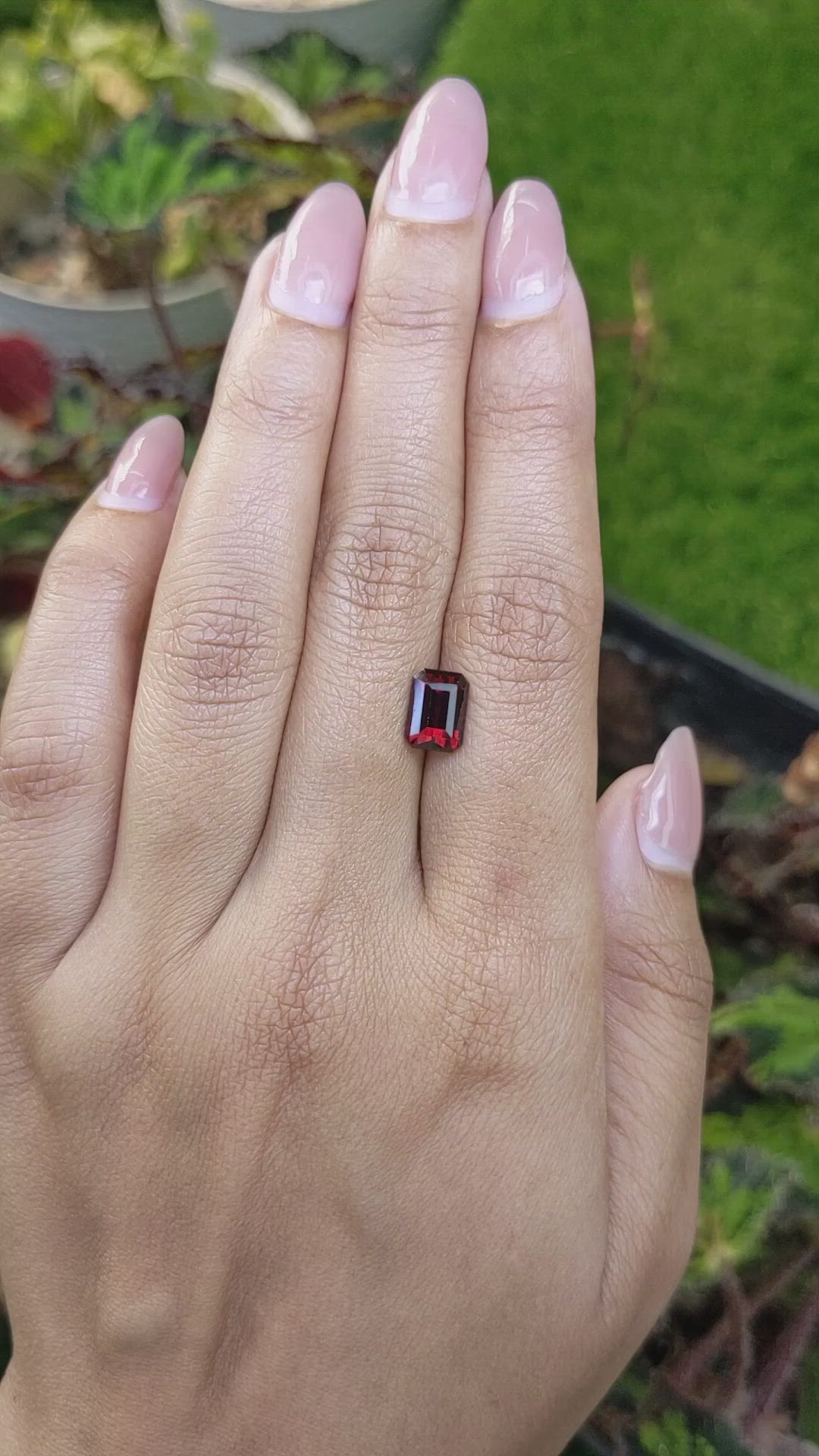 2.65 Ct. Red Garnet from Ceylon (Sri Lanka) Size Video