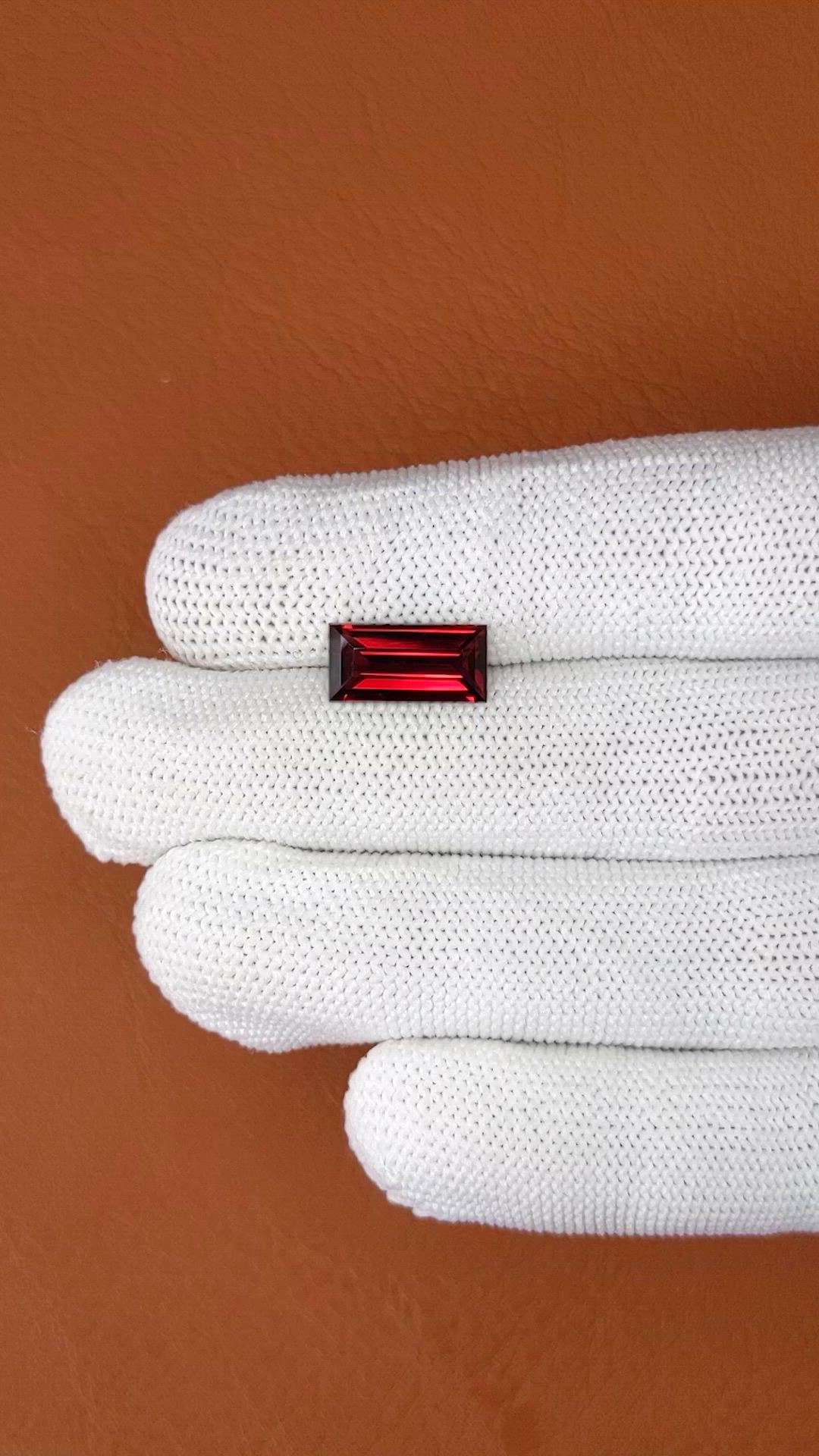 3.68 Ct. Red Garnet from Ceylon (Sri Lanka) Size Video