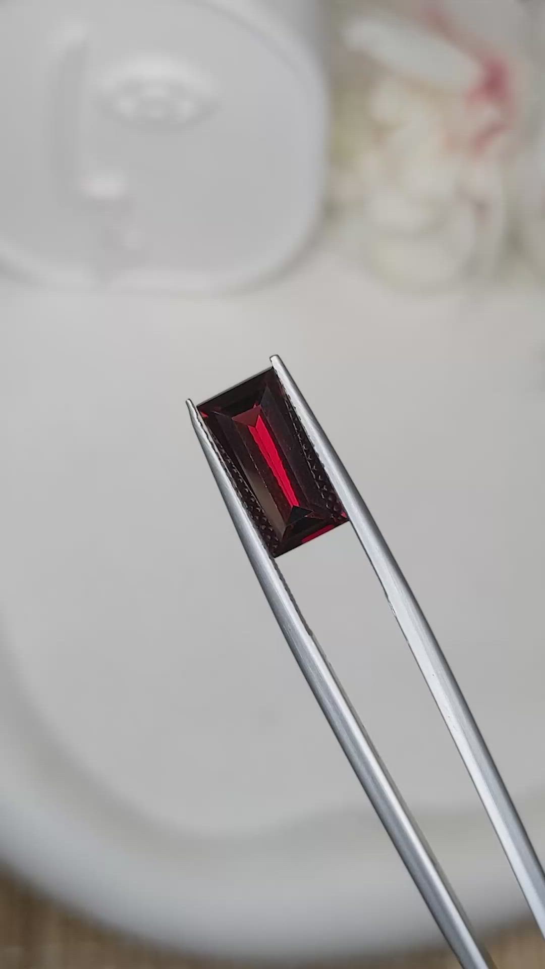 3.68 Ct. Red Garnet from Ceylon (Sri Lanka) Size Video
