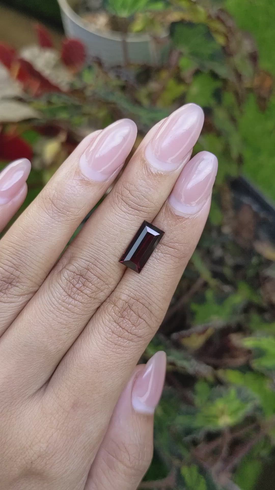 3.68 Ct. Red Garnet from Ceylon (Sri Lanka) Size Video