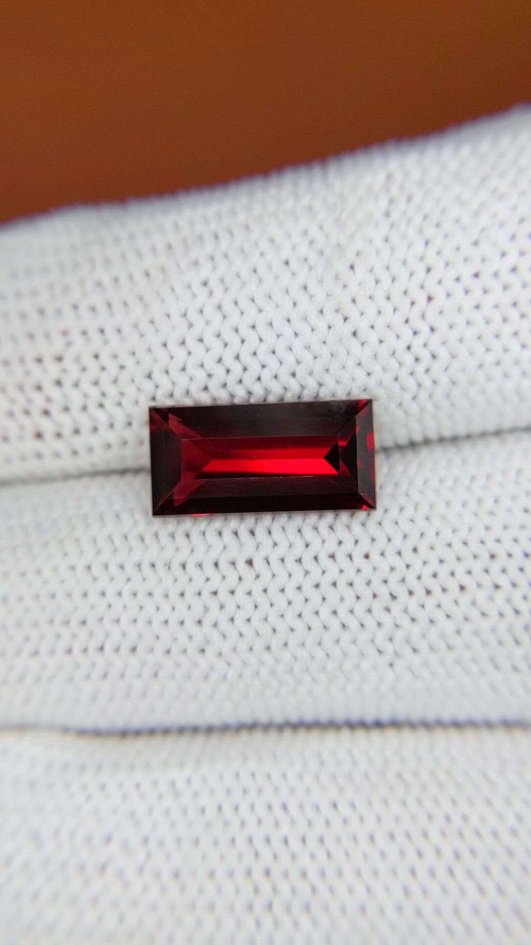 3.68 Ct. Red Garnet from Ceylon (Sri Lanka) Size Video