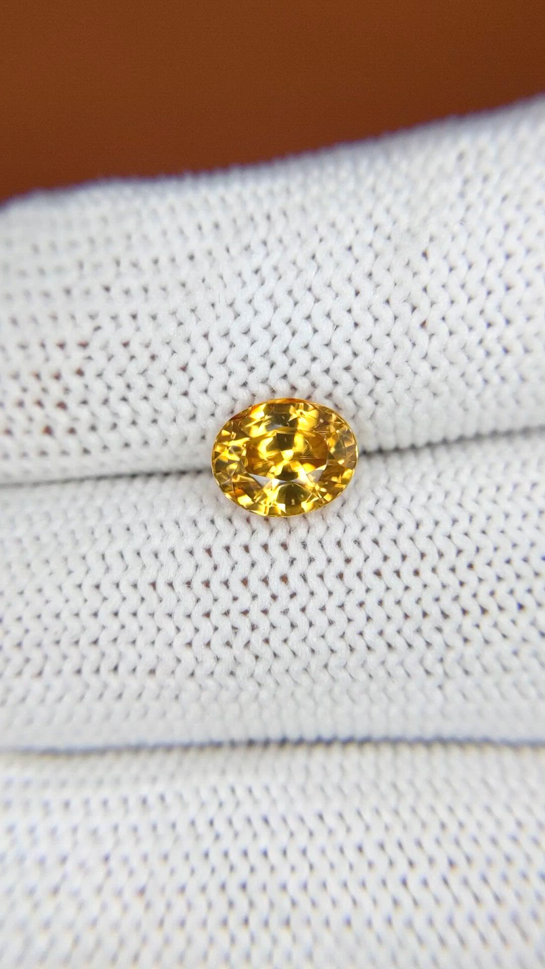 2.23 Ct. Brownish Yellow Zircon from Ceylon (Sri Lanka) Size Video