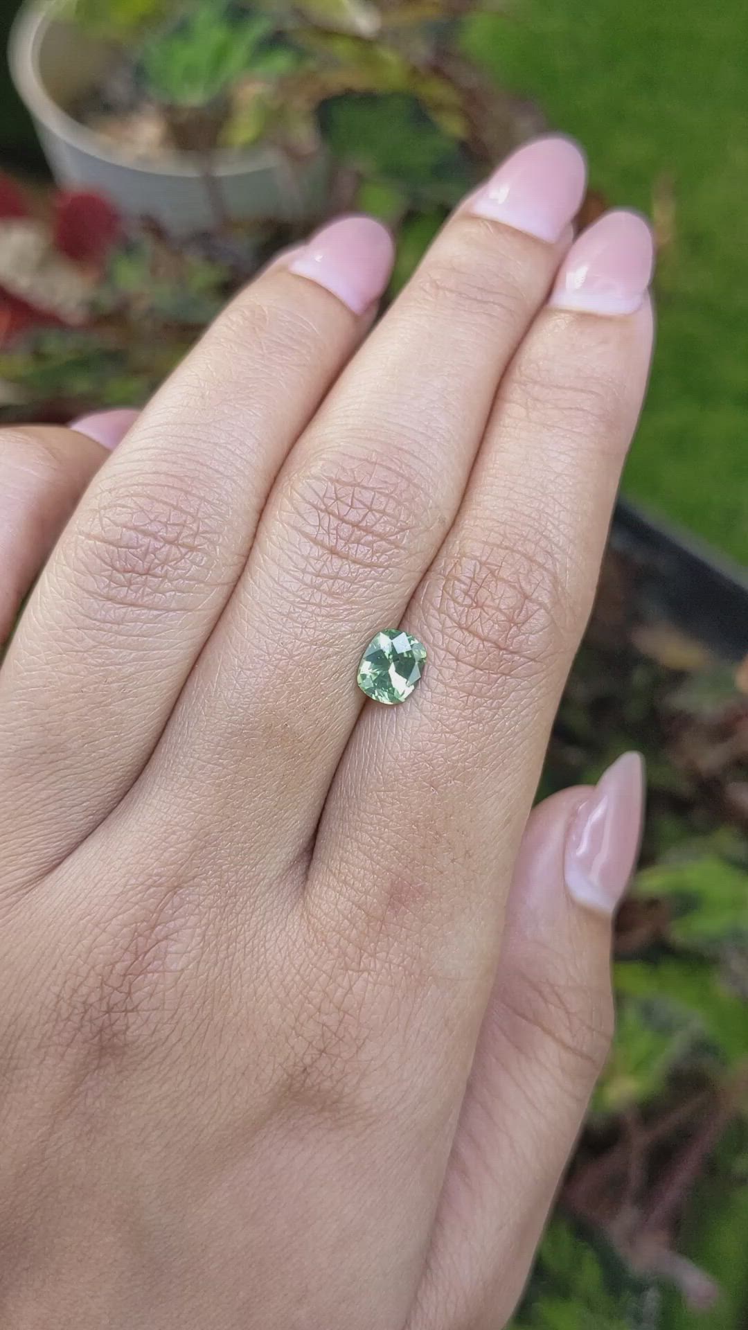 1.29 Ct. Green Zircon from Ceylon (Sri Lanka) Size Video
