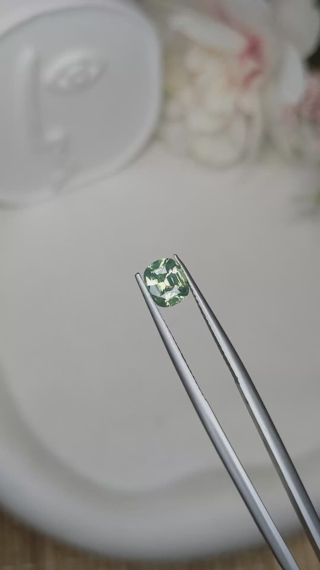 1.29 Ct. Green Zircon from Ceylon (Sri Lanka) Size Video