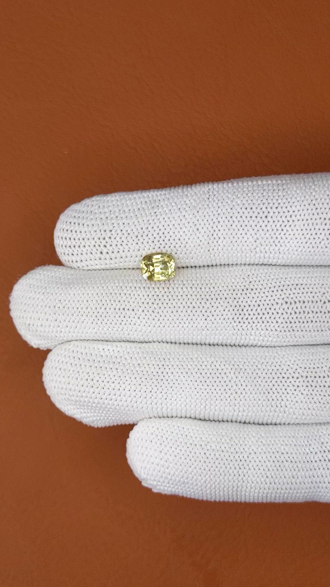 1.76 Ct. Greenish Yellow Zircon from Ceylon (Sri Lanka) Size Video