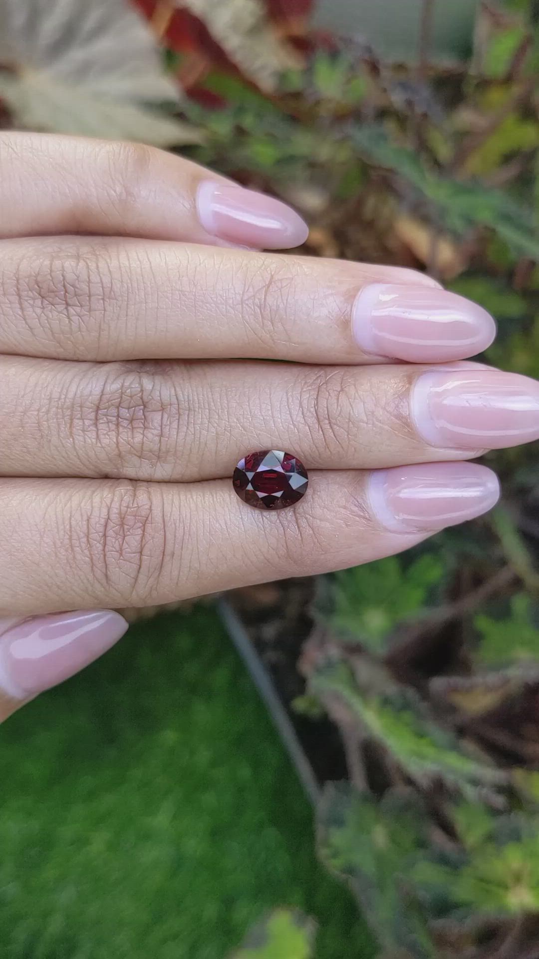2.71 Ct. Red Garnet from Ceylon (Sri Lanka) Size Video