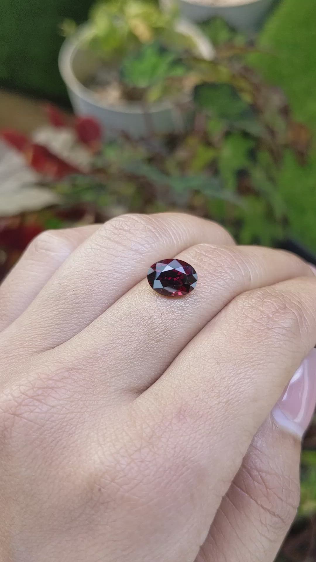 2.86 Ct. Red Garnet from Ceylon (Sri Lanka) Size Video