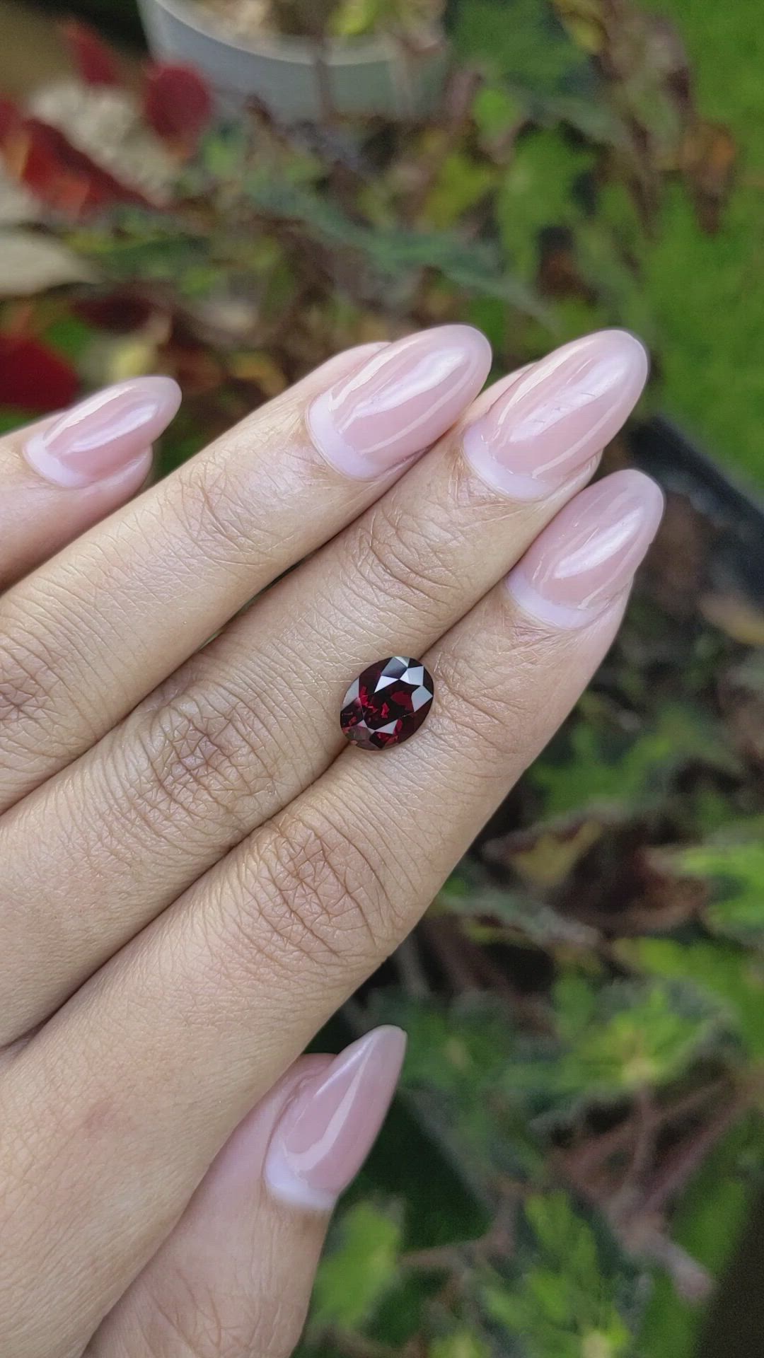 2.86 Ct. Red Garnet from Ceylon (Sri Lanka) Size Video
