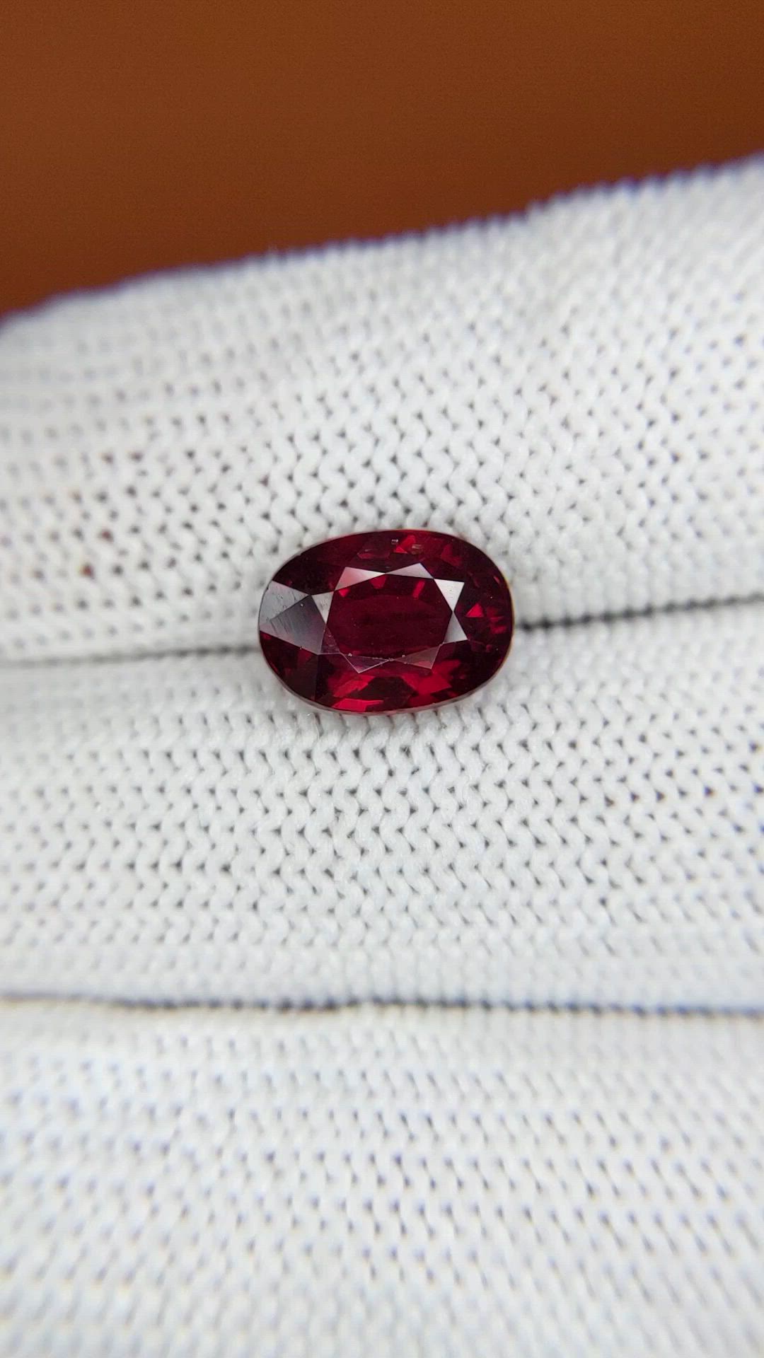 3.47 Ct. Purplish Red Garnet from Ceylon (Sri Lanka) Size Video