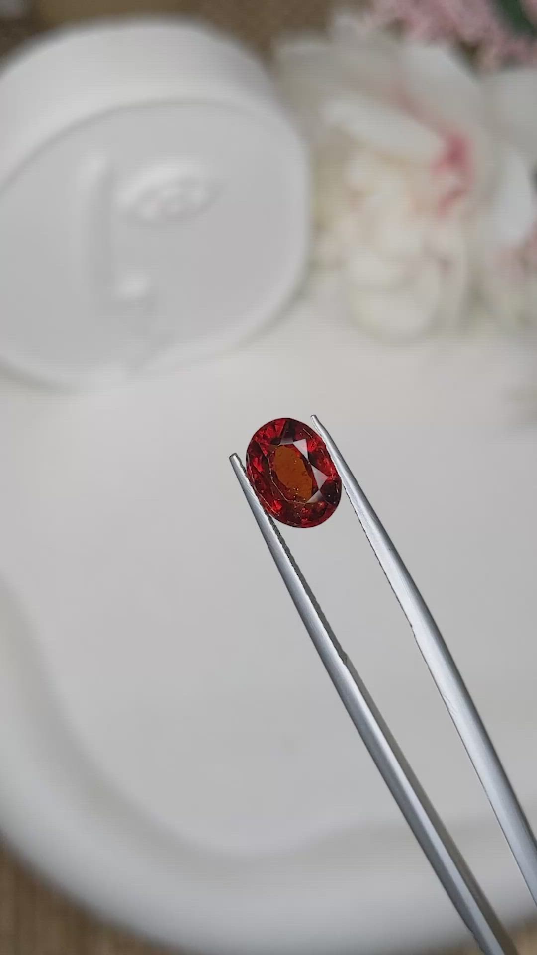 2.56 Ct. Reddish Orange Hessonite Garnet from Madagascar Size Video