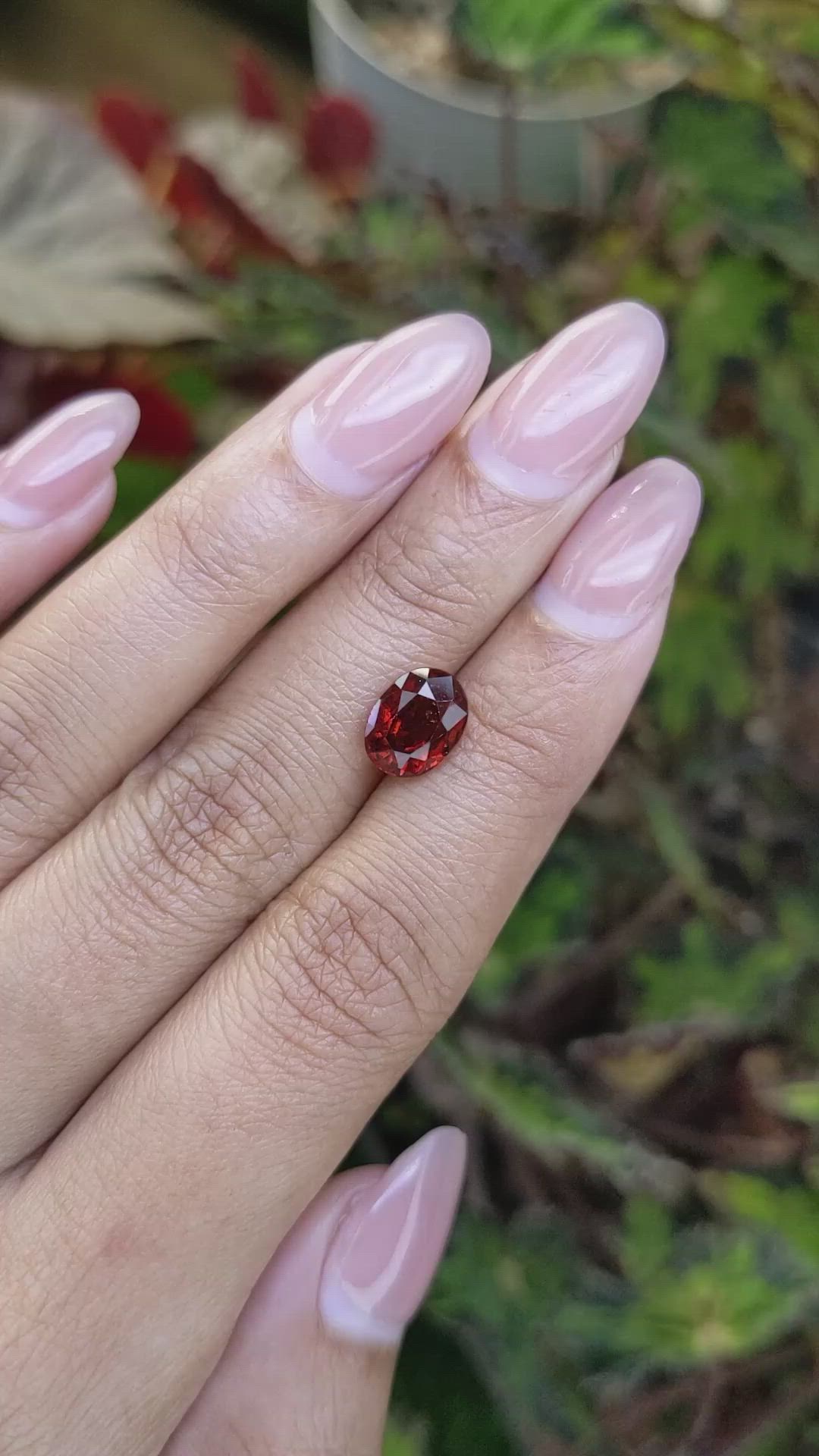 2.56 Ct. Reddish Orange Hessonite Garnet from Madagascar Size Video
