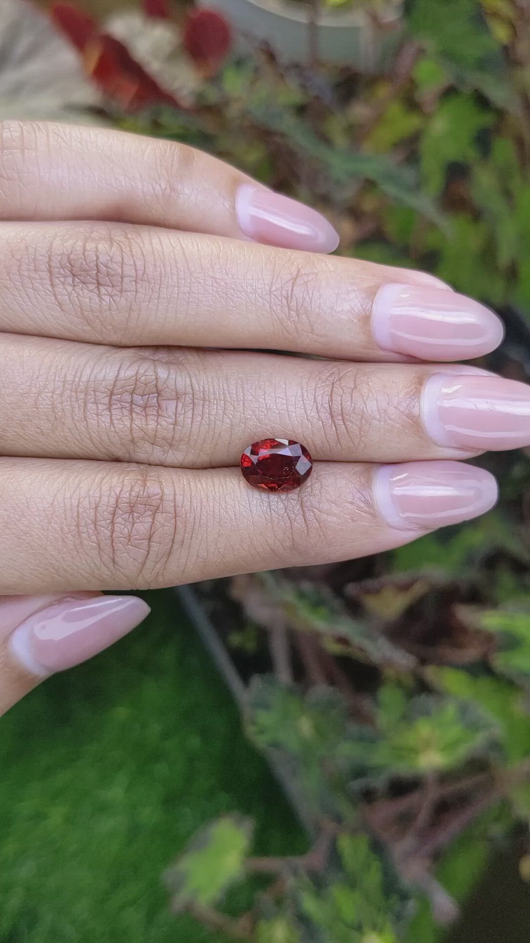 2.56 Ct. Reddish Orange Hessonite Garnet from Madagascar Size Video
