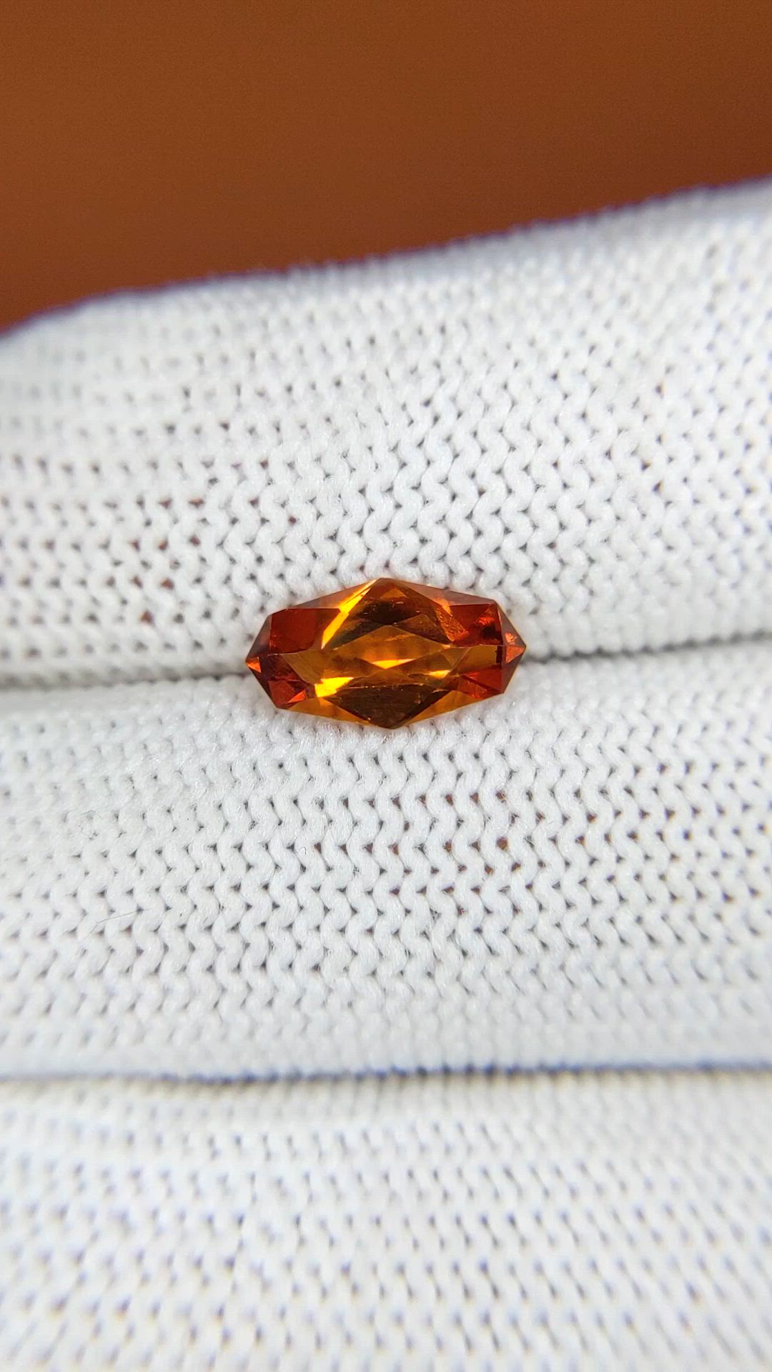 1.57 Ct. Orangish Red Hessonite Garnet from Madagascar Size Video