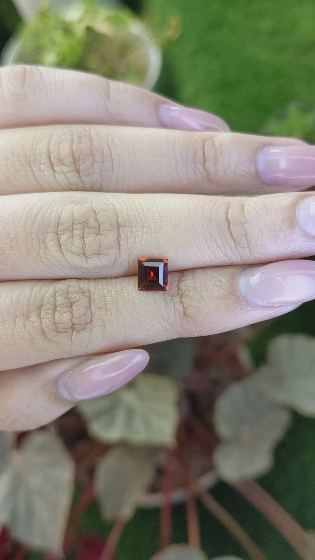 0.97 Ct. Orange Hessonite Garnet from Madagascar Size Video