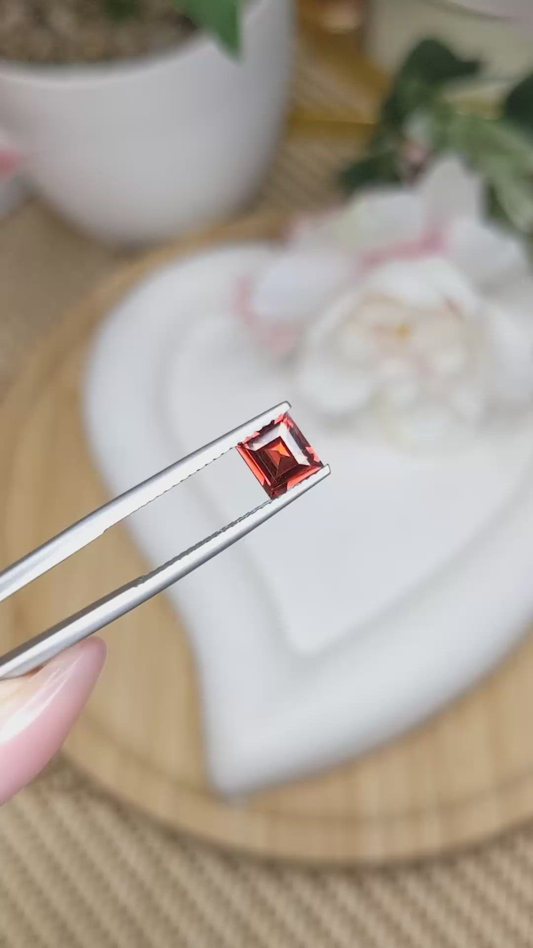 0.97 Ct. Orange Hessonite Garnet from Madagascar Size Video