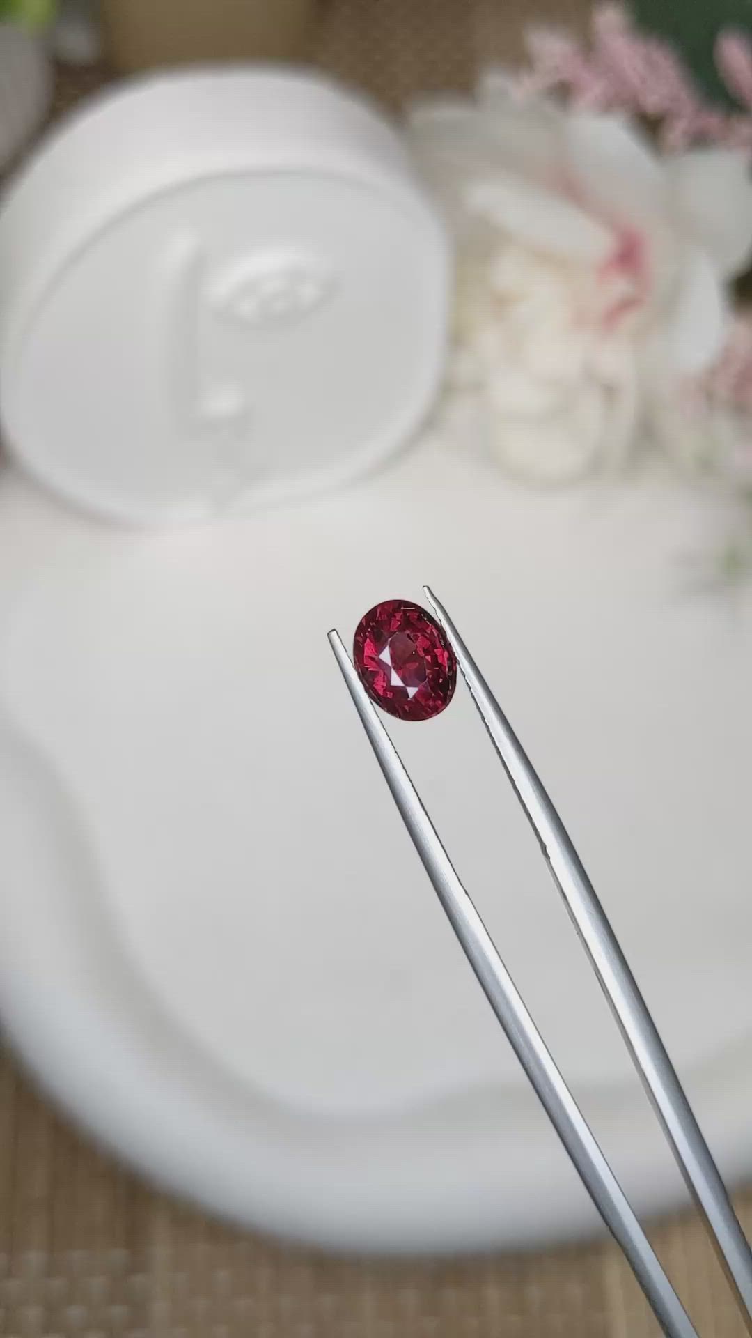 2.38 Ct. Purplish Pink Garnet from Ceylon (Sri Lanka) Size Video