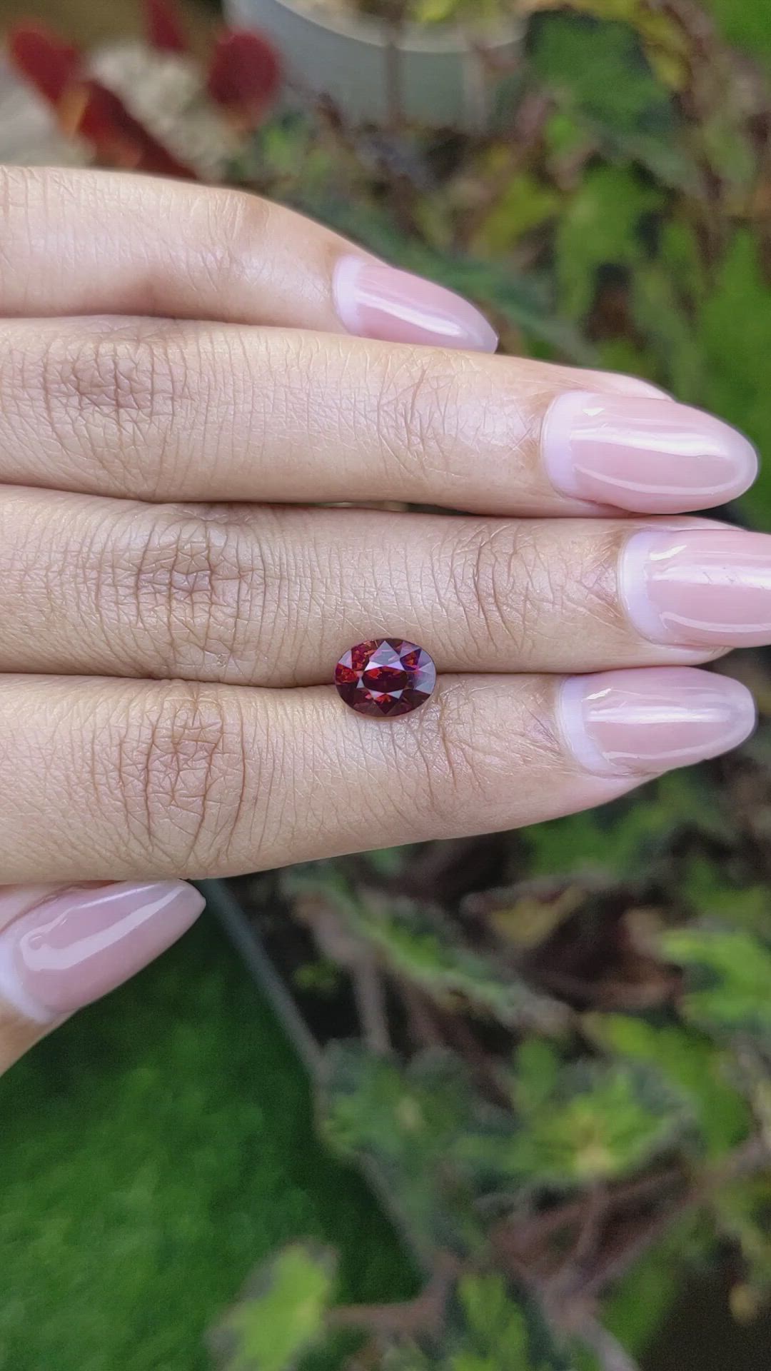2.38 Ct. Purplish Pink Garnet from Ceylon (Sri Lanka) Size Video