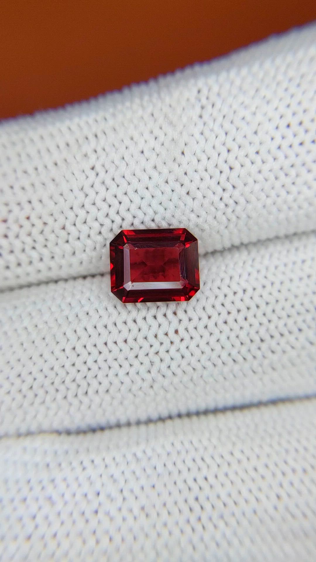 2.26 Ct. Red Garnet from Ceylon (Sri Lanka) Size Video