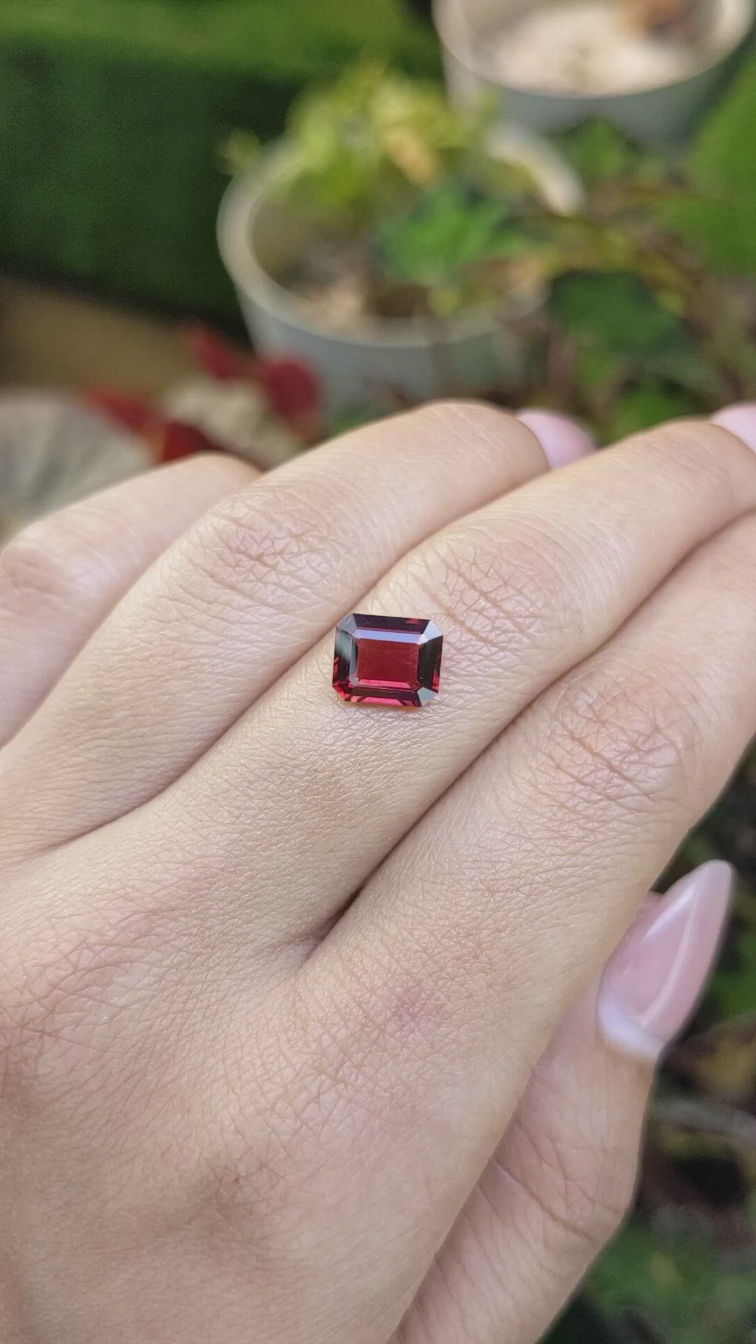 2.26 Ct. Red Garnet from Ceylon (Sri Lanka) Size Video