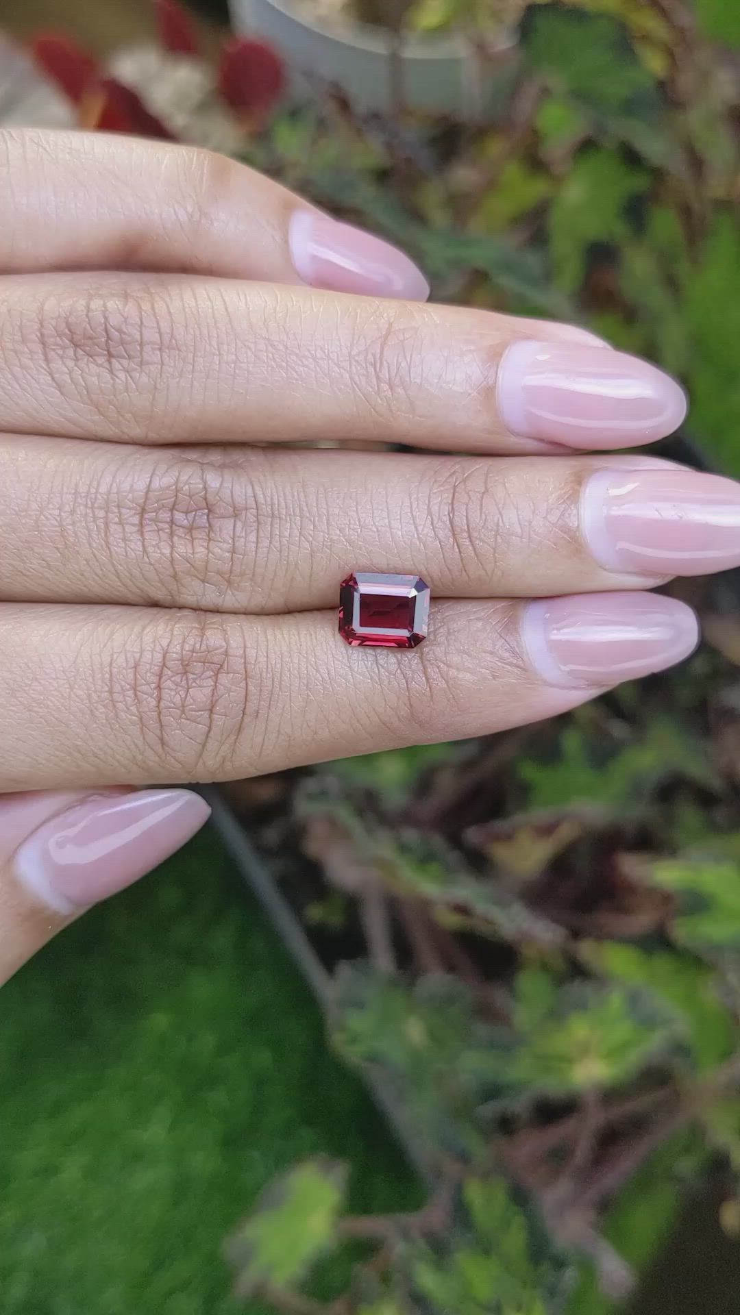 2.26 Ct. Red Garnet from Ceylon (Sri Lanka) Size Video