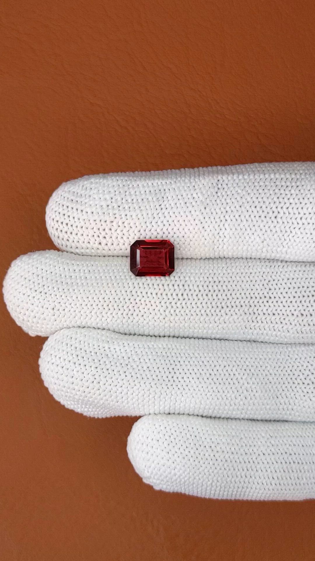 2.26 Ct. Red Garnet from Ceylon (Sri Lanka) Size Video