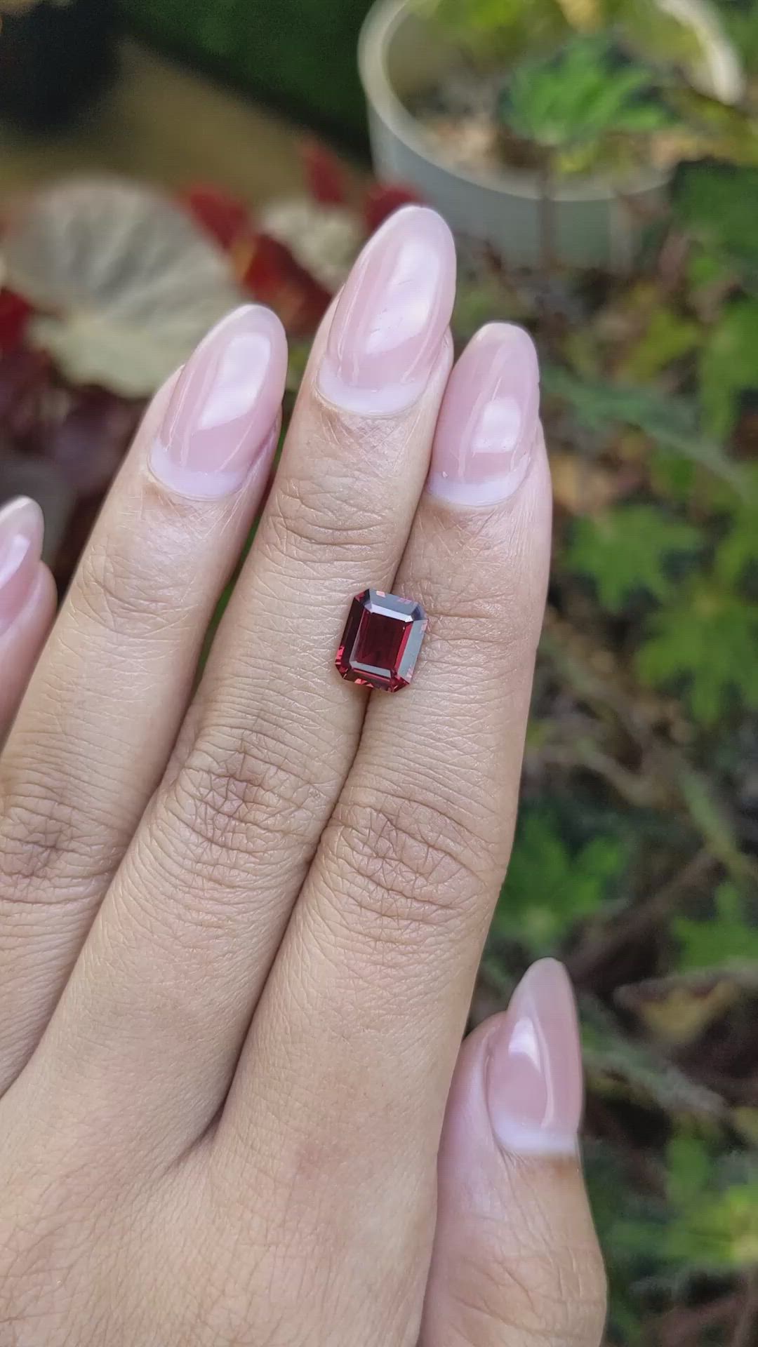 2.26 Ct. Red Garnet from Ceylon (Sri Lanka) Size Video