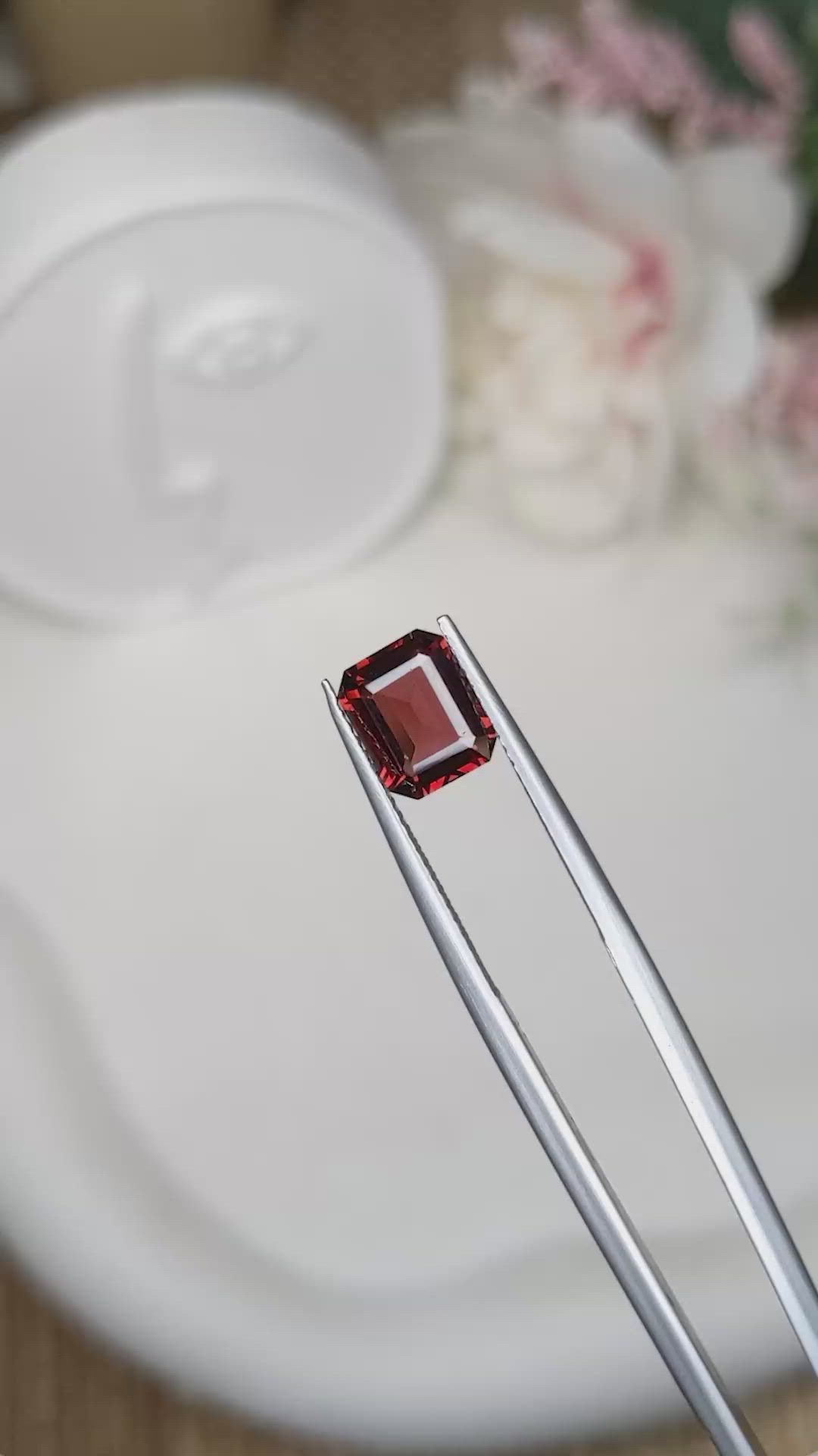 2.26 Ct. Red Garnet from Ceylon (Sri Lanka) Size Video